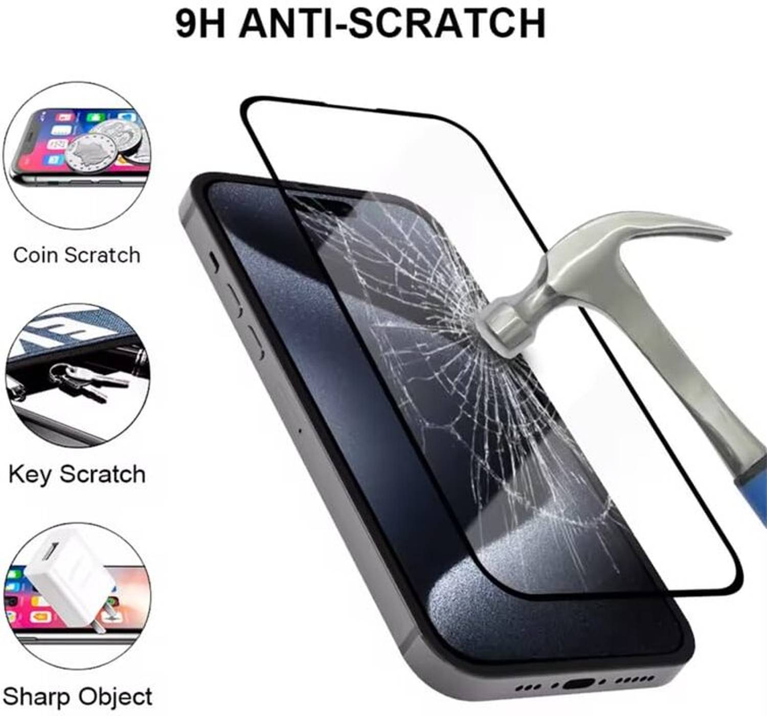 NKCASE Edge To Edge Tempered Glass for iphone 14, Apple iPhone 14