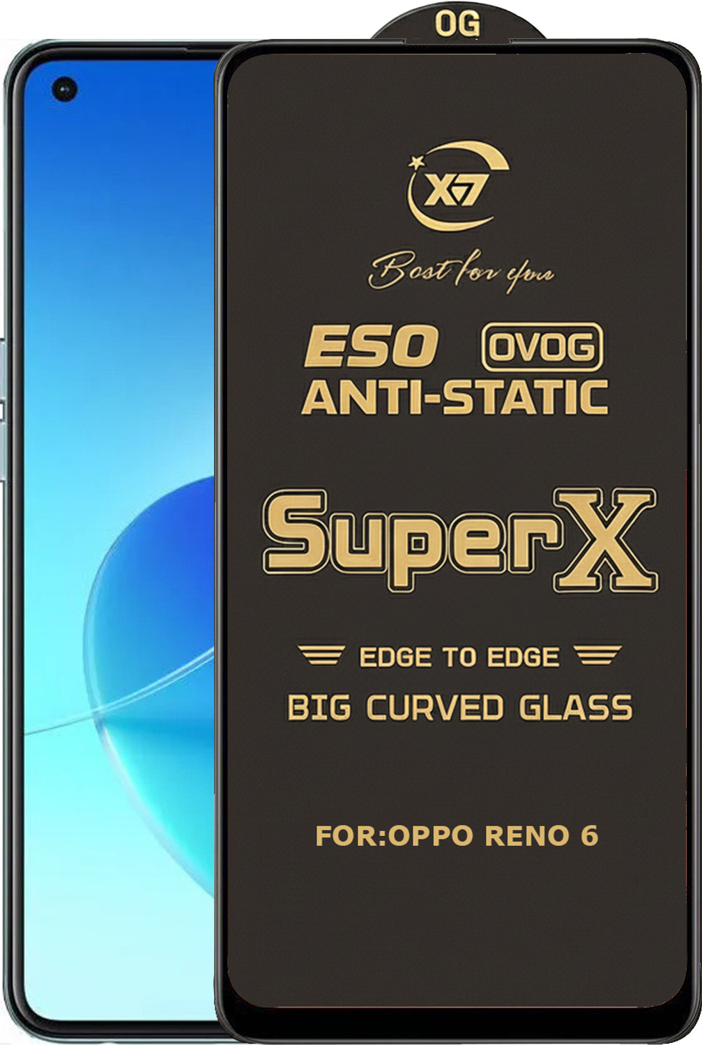 Image of ANILUQ Edge To Edge Tempered Glass for OPPO RENO 6
