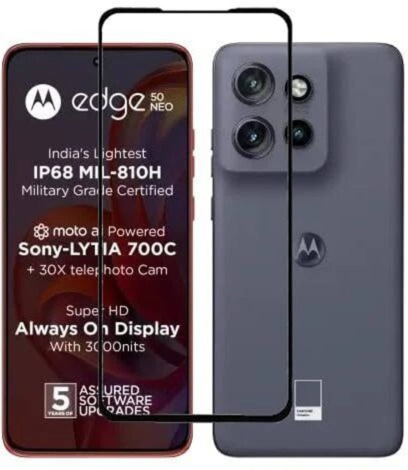 GDBUY Edge To Edge Tempered Glass for Moto Edge 50 NEO, Motorola