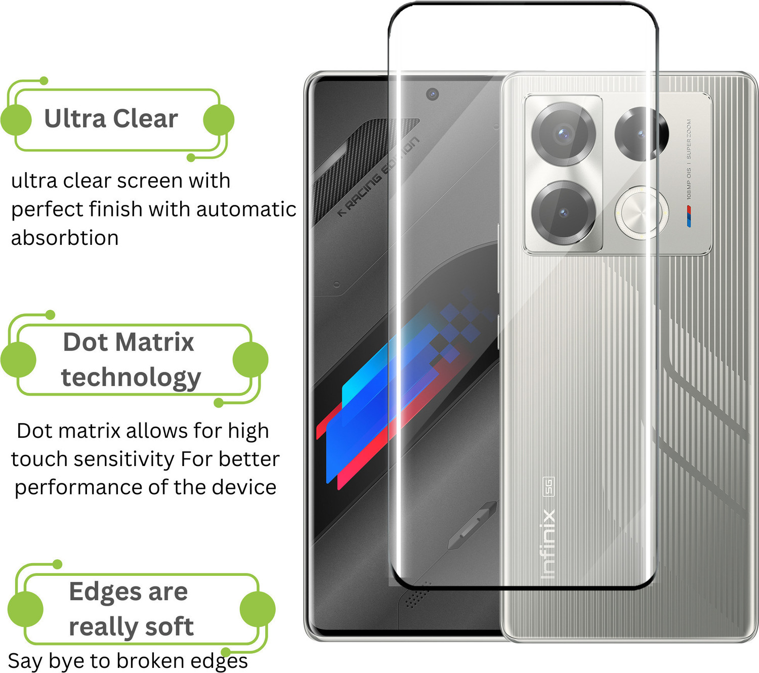 Image of Fablue Edge To Edge Tempered Glass for Infinix Note 40 Pro 5G