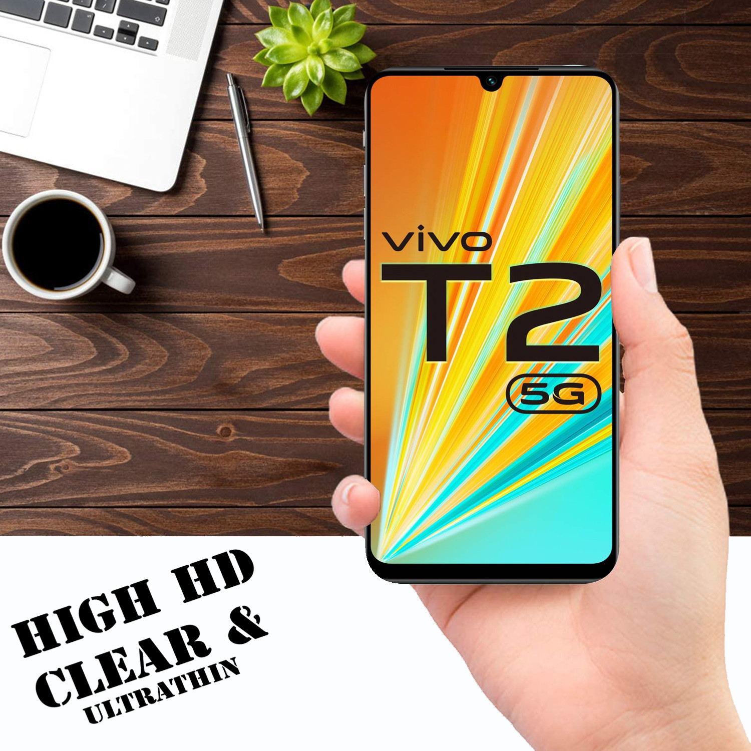 Image of TWIGLO Edge To Edge Tempered Glass for VIVO T2 5G