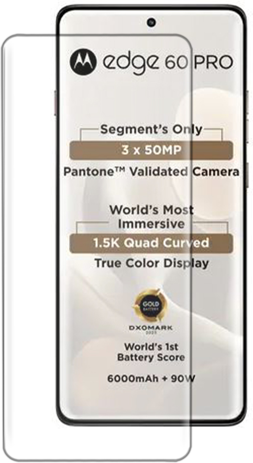 Image of VAlight Edge To Edge Tempered Glass for MOTOROLA Edge 60 Pro, Moto Edge 60 Pro, High Quality UV Liquide Glue Glass with Easy Installation Kit