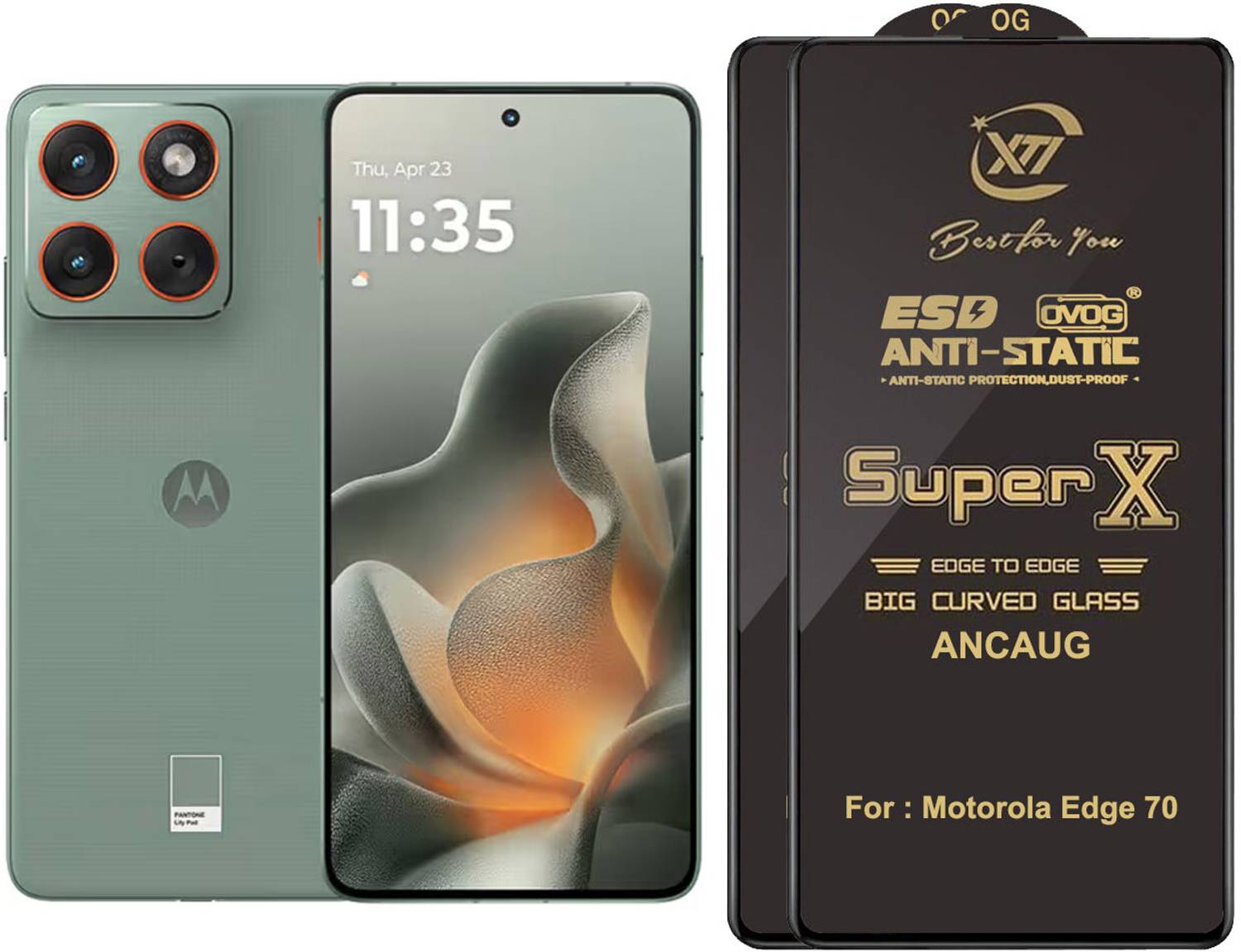 ANCAUG Edge To Edge Tempered Glass for Motorola Edge 70