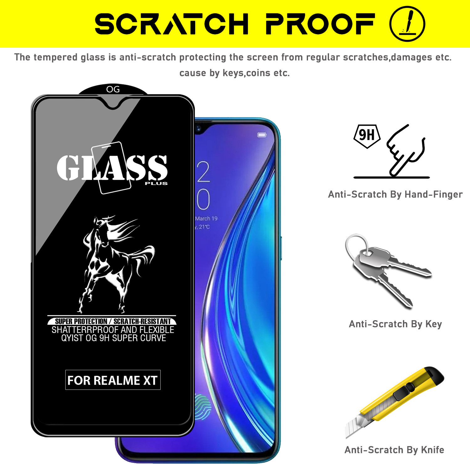 Image of Qyist Edge To Edge Tempered Glass for Realme XT