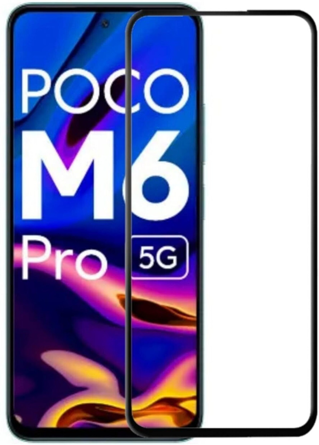 Image of DMJHP Edge To Edge Tempered Glass for POCO M6 Pro 5G