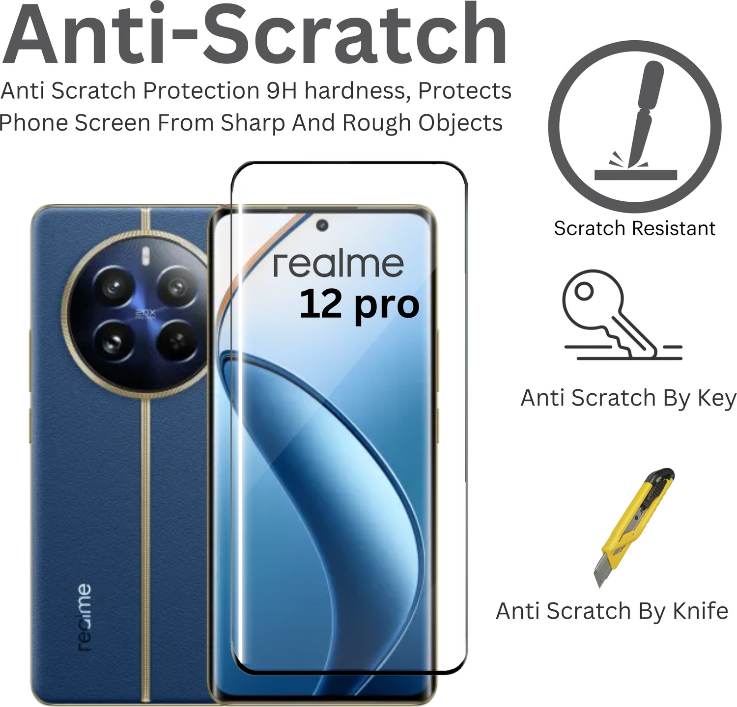 Image of KWINE CASE Edge To Edge Tempered Glass for Realme 12 Pro