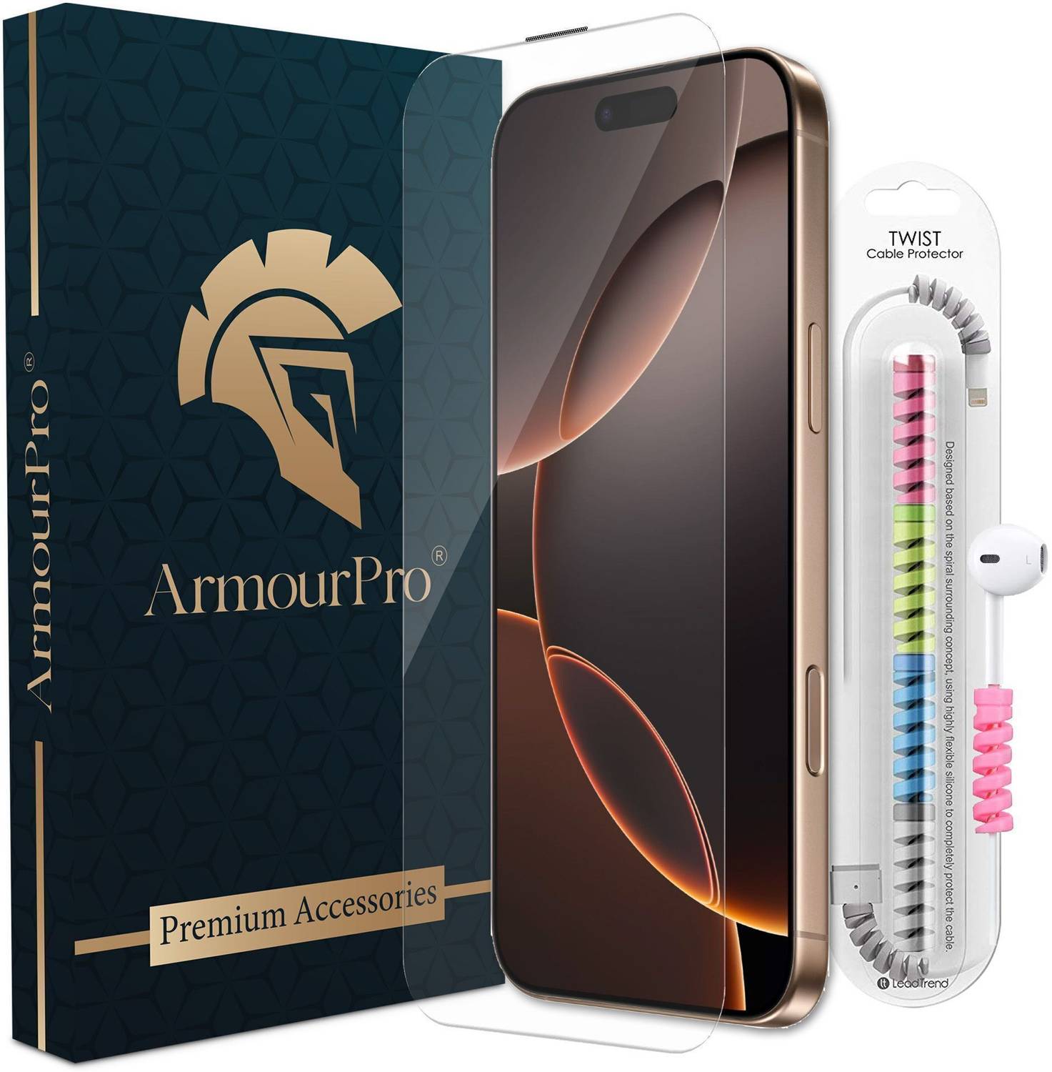 ArmourPro Edge To Edge Tempered Glass for iPhone 16 Pro Max, iPho