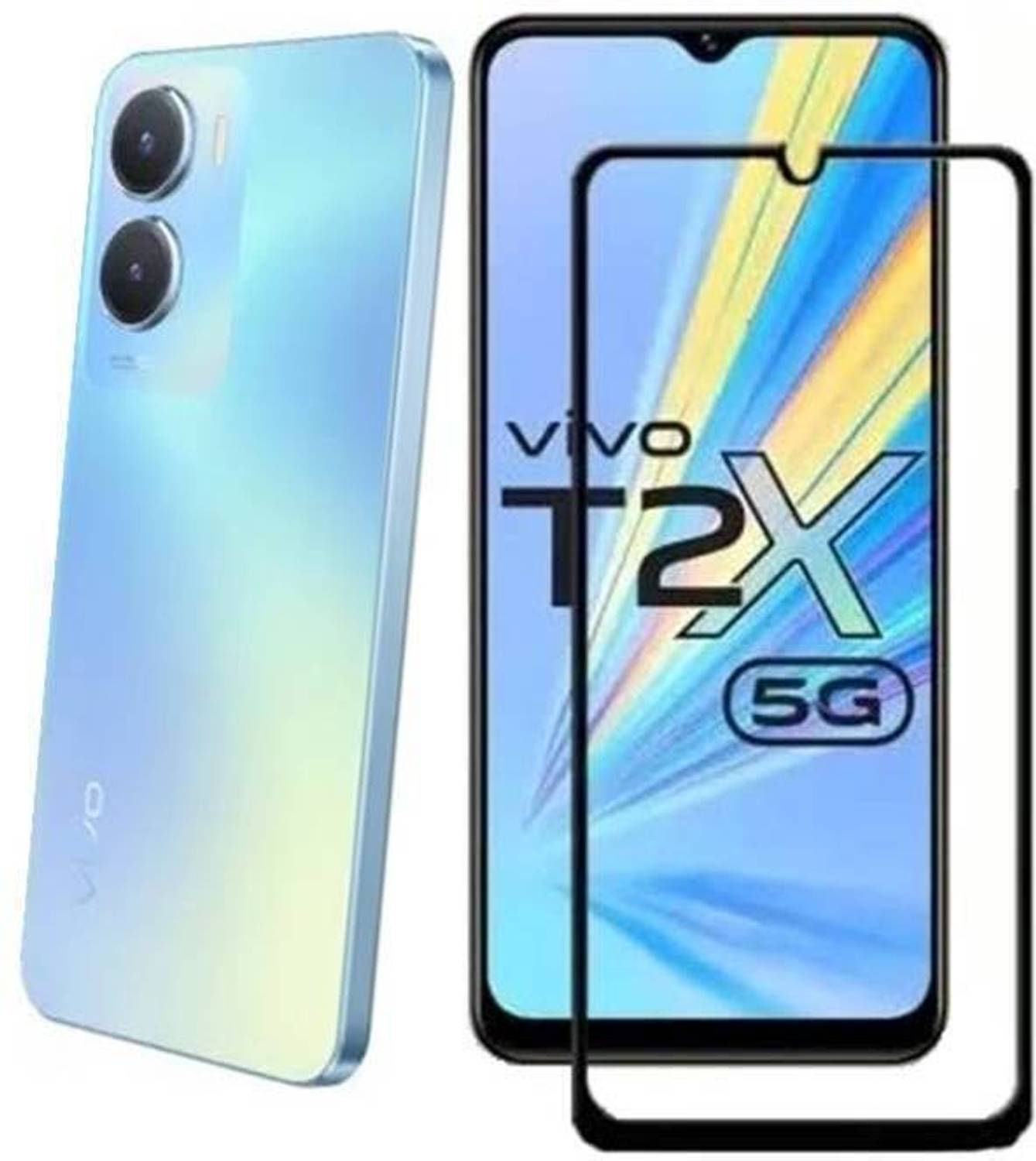 YOGIJEET Edge To Edge Tempered Glass for Vivo T2X 5G