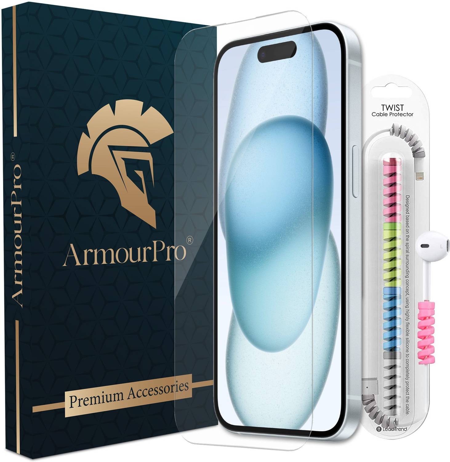 ArmourPro Edge To Edge Tempered Glass for iPhone 15 Plus, iPhone