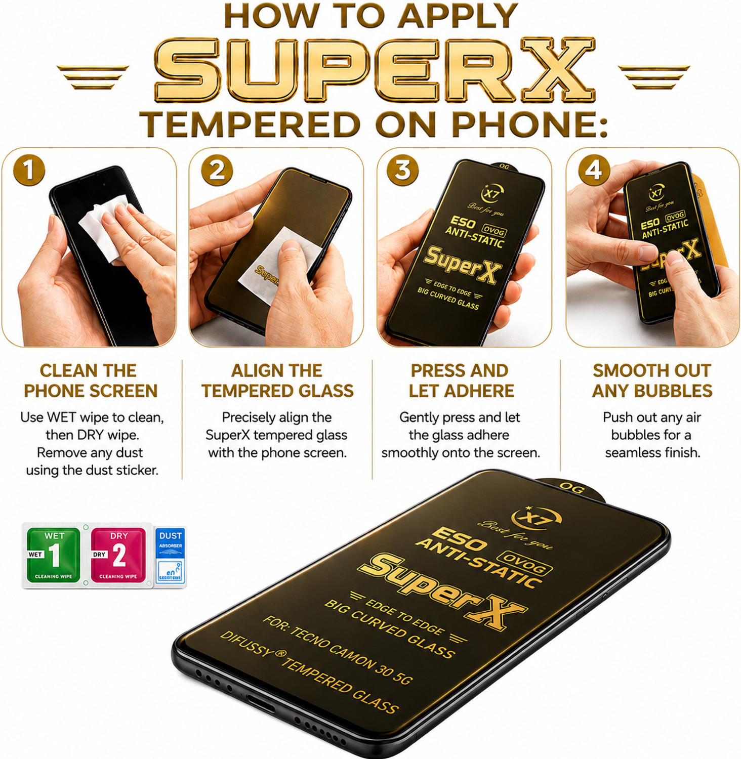 Image of Difussy Edge To Edge Tempered Glass for INFINIX NOTE 30 5G