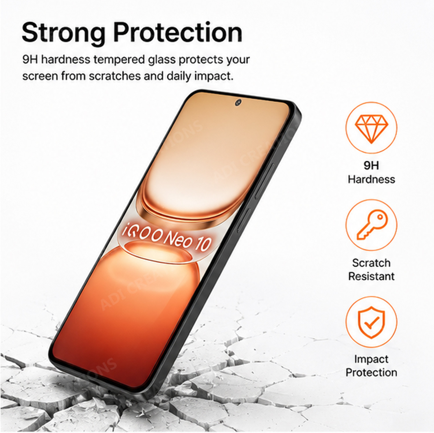 Image of ADI Creations Edge To Edge Tempered Glass for iQOO Neo 10 5G, IQOO Neo 10R 5G