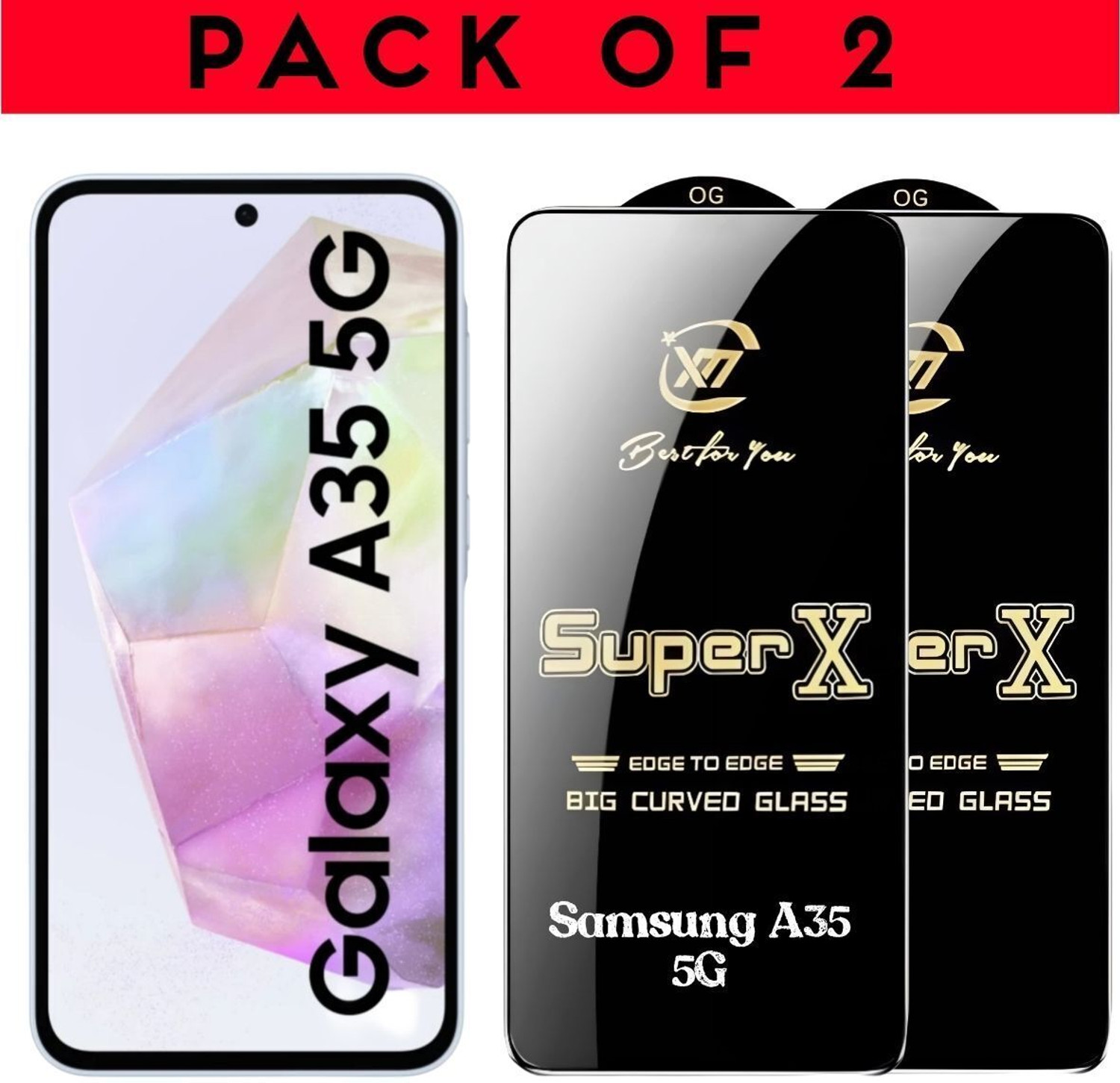 Image of Viomshield Edge To Edge Tempered Glass for SAMSUNG Galaxy A35 5G