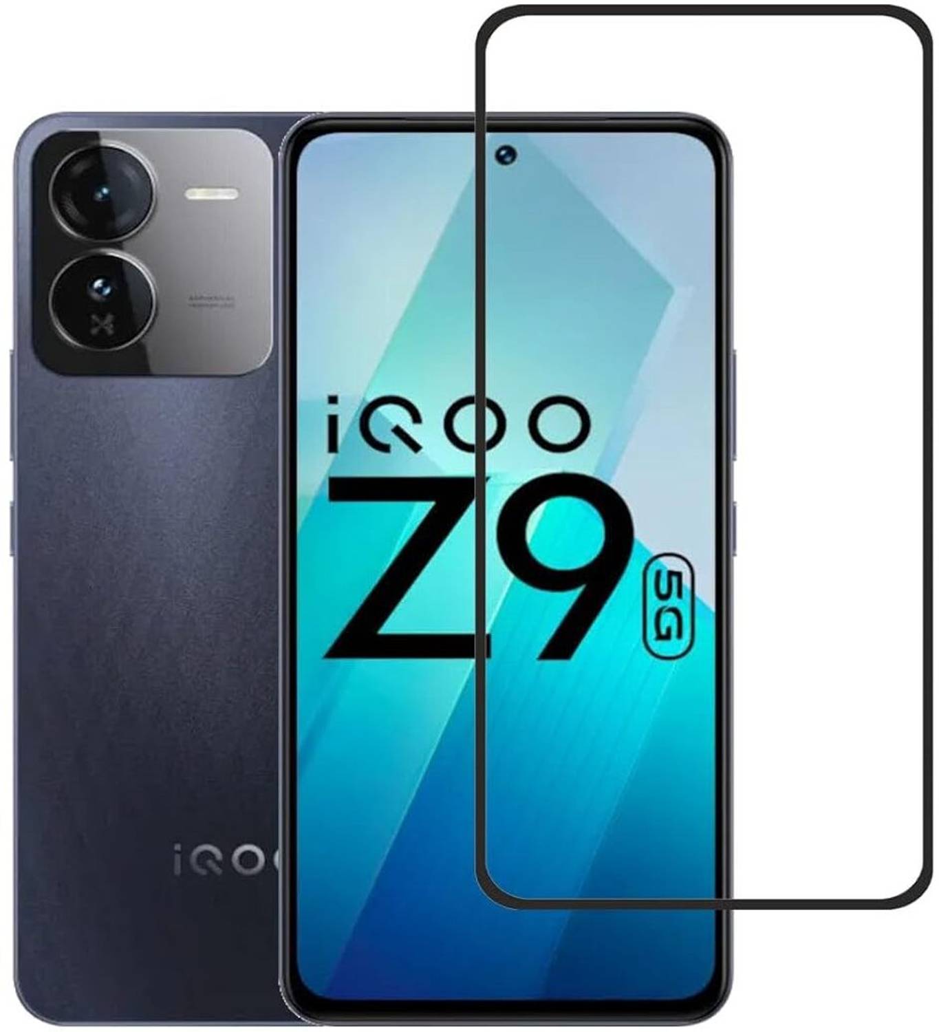 EITANSHA CREATION Edge To Edge Tempered Glass for iQOO Z9 5G, iQOO Z9