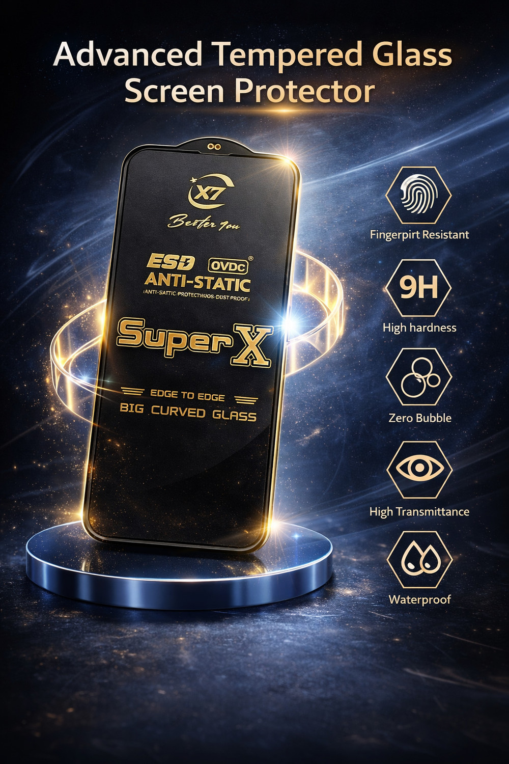 Image of SuperX Edge To Edge Tempered Glass for Realme GT 7