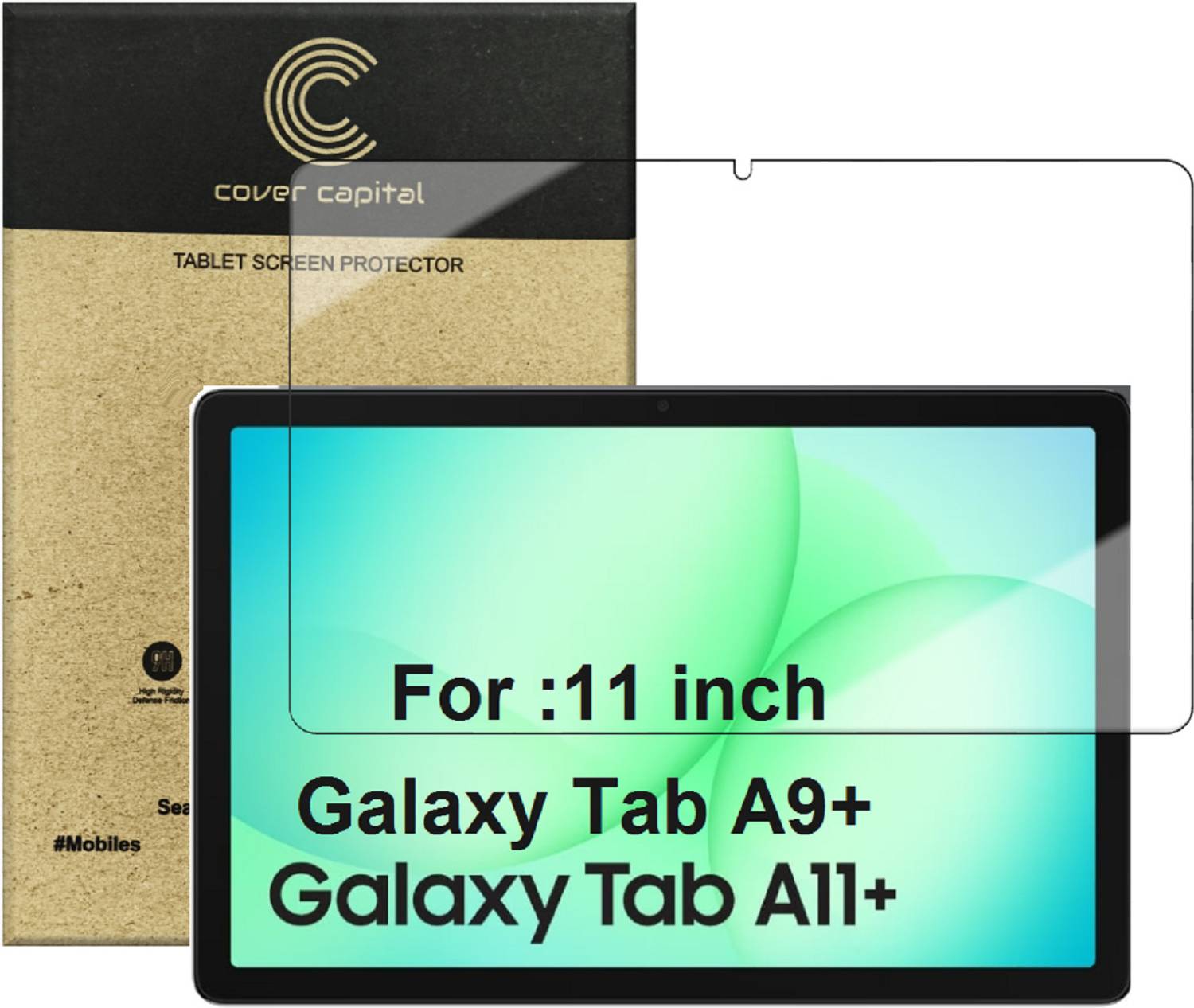 COVER CAPITAL Edge To Edge Tempered Glass for Samsung Galaxy Tab A11 Plus, A9 Plus, A11+, A9+, 11 inch