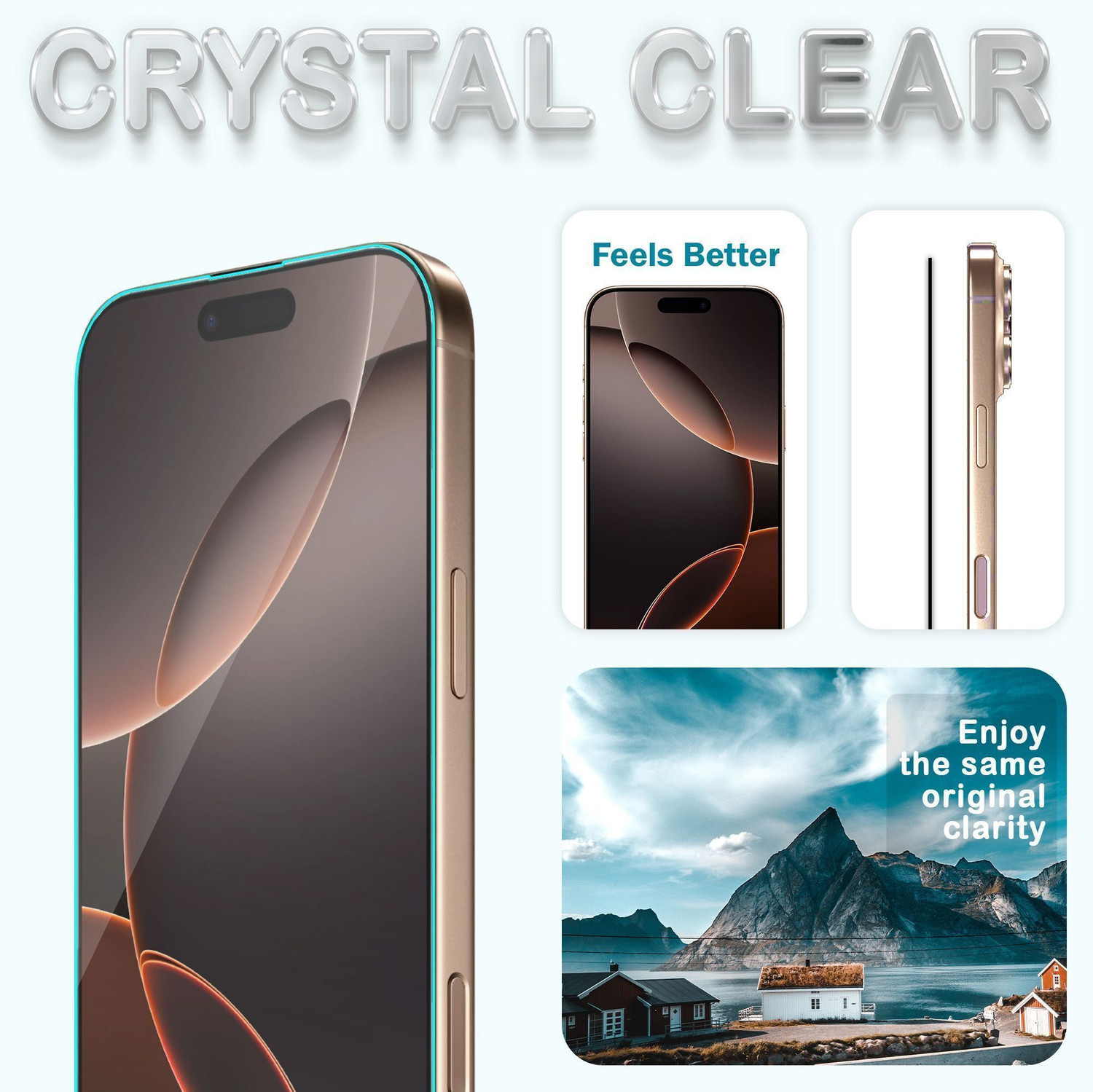 Image of ArmourPro Edge To Edge Tempered Glass for Apple iPhone 16 Pro Max, iPhone 16 Pro Max, Clear Boderless Glass