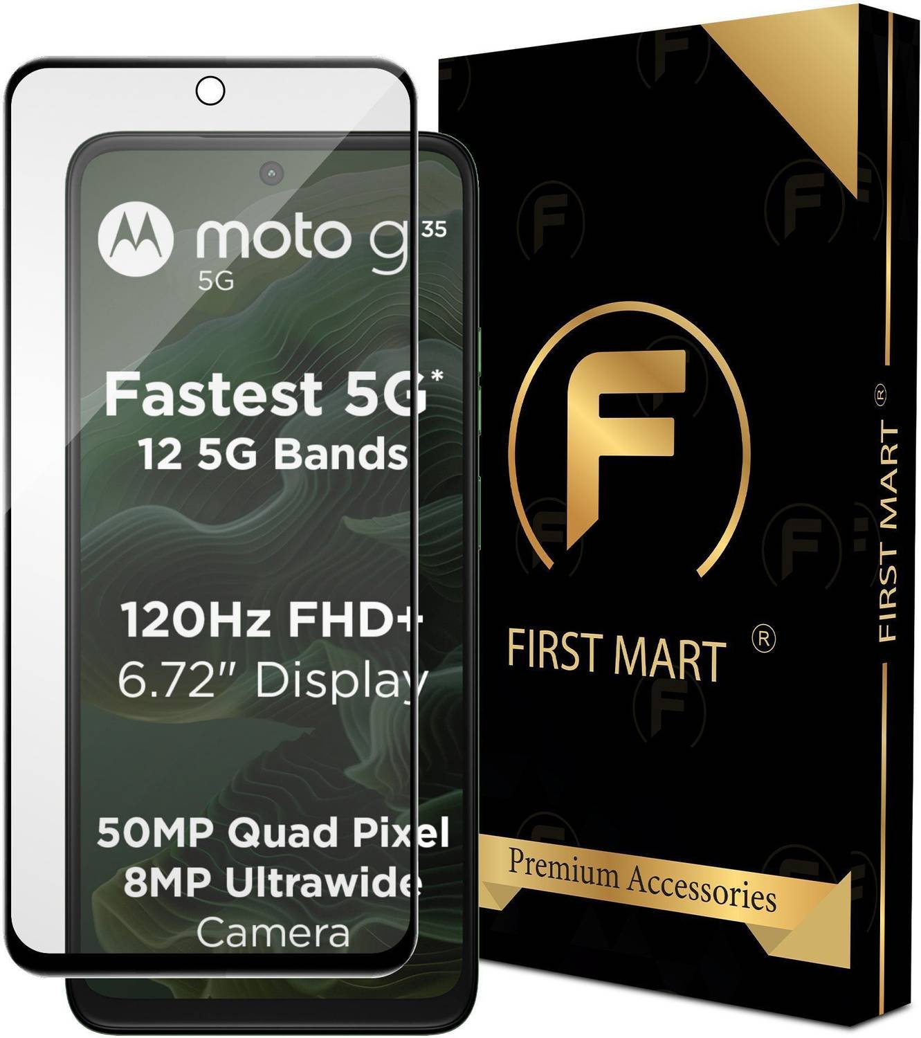 FIRST MART Edge To Edge Tempered Glass for MOTOROLA g35 5G, MOTOR