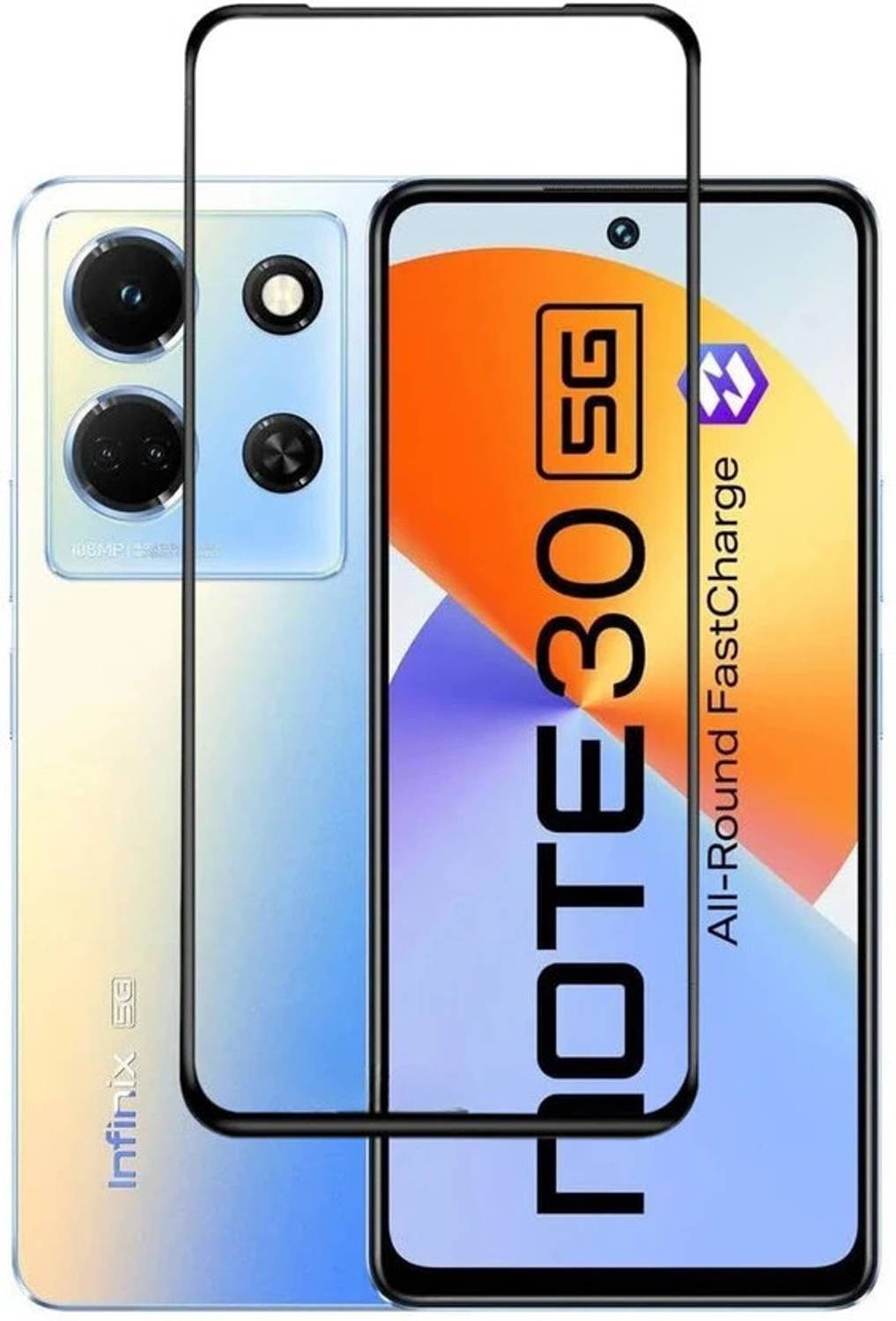 EITANSHA CREATION Edge To Edge Tempered Glass for Infinix Note 30 5G, Infinix Note 30