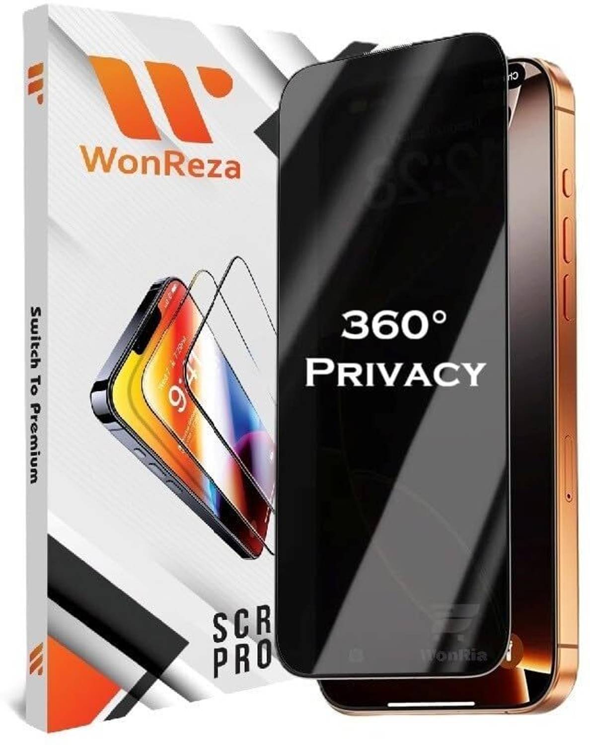 WonReza Edge To Edge Tempered Glass for iPhone 17 Pro Max 5G, 360