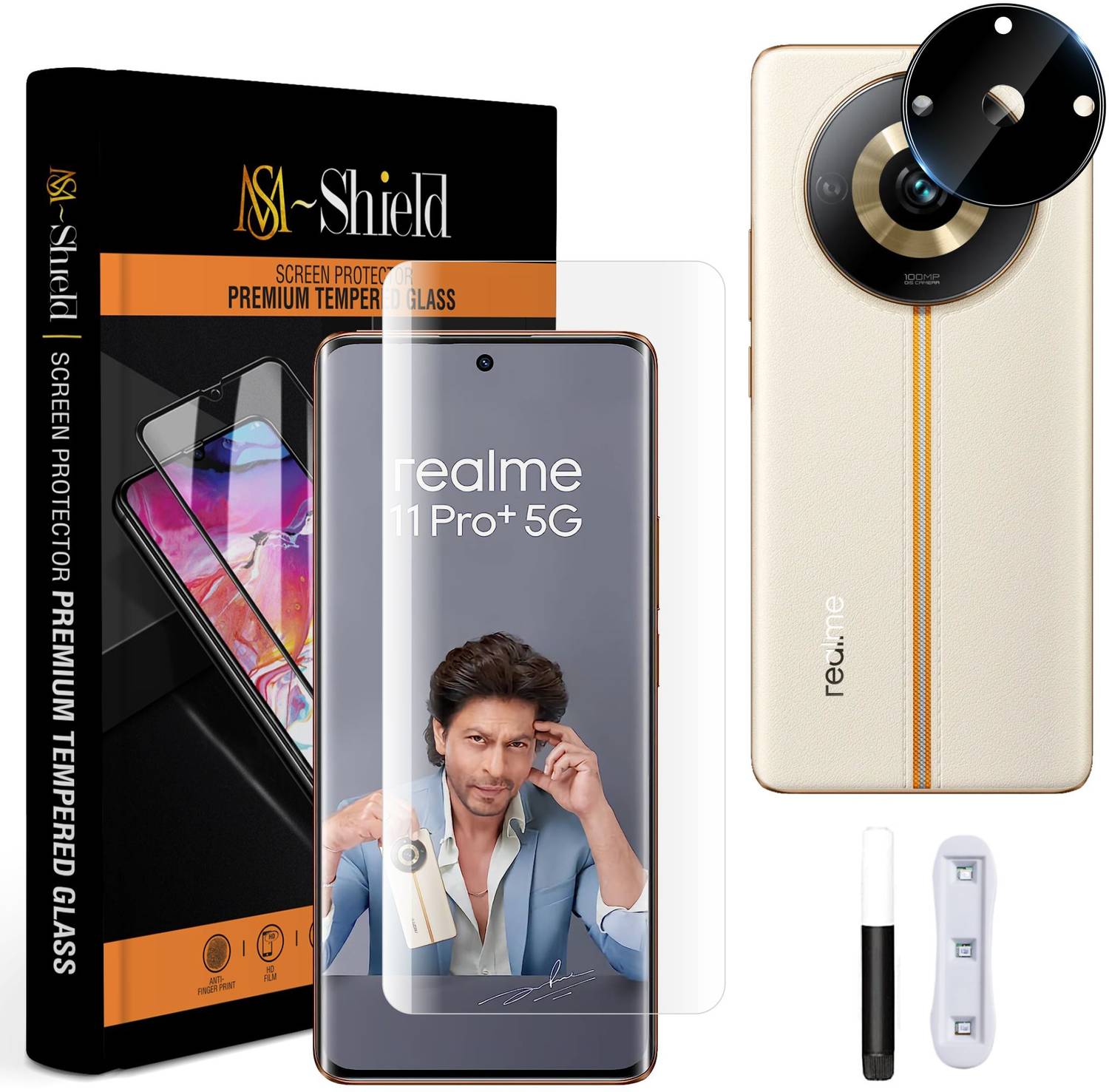 MS-Shield Edge To Edge Tempered Glass for Realme 11 Pro+ 5G, With