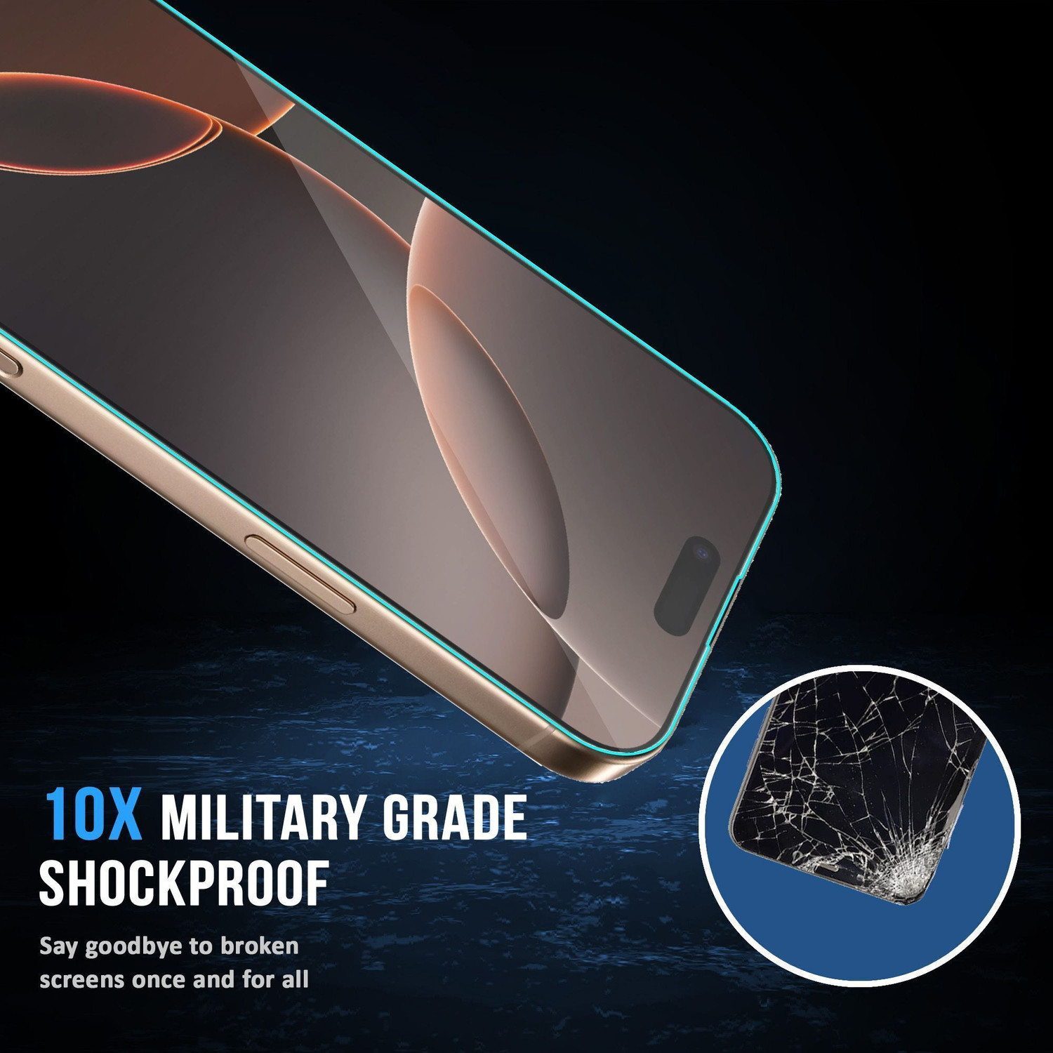 Image of ArmourPro Edge To Edge Tempered Glass for Apple iPhone 16 Pro Max, iPhone 16 Pro Max, Clear Boderless Glass