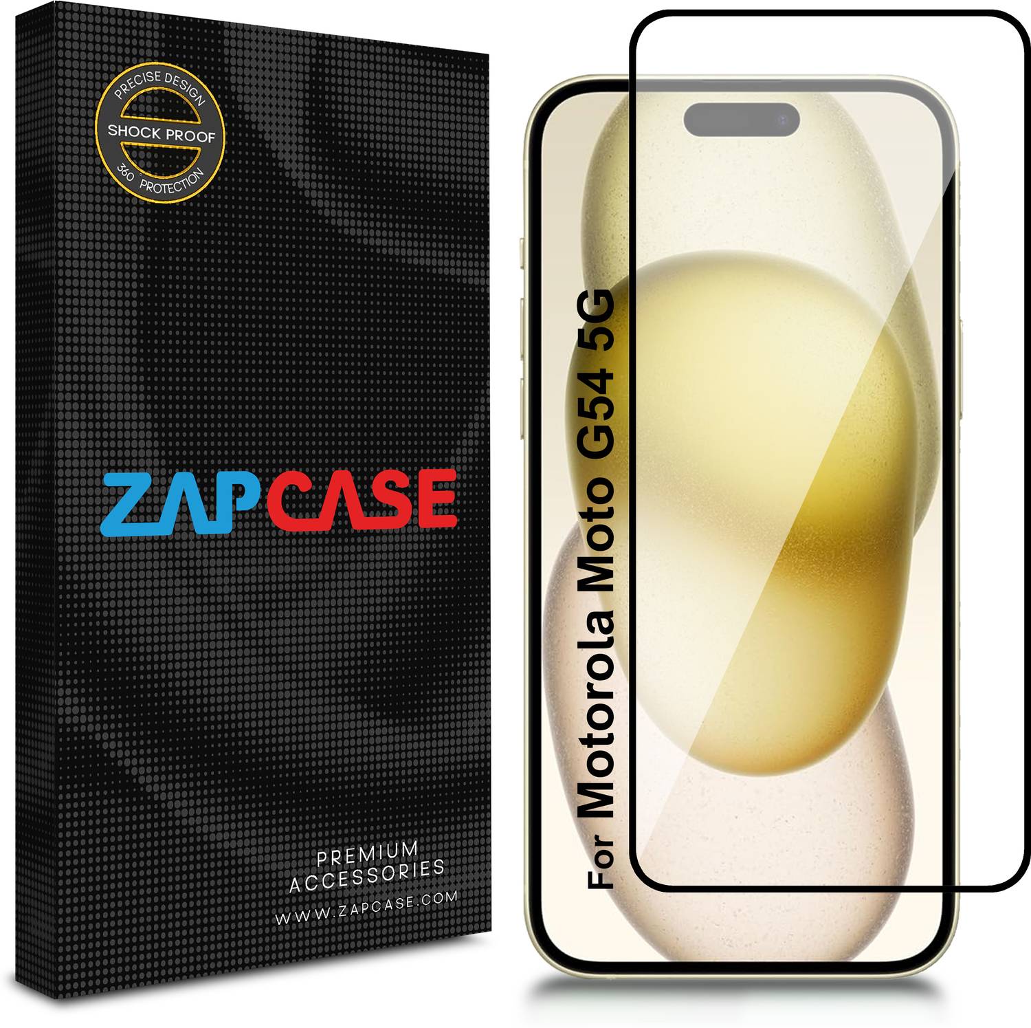 Zapcase Edge To Edge Tempered Glass for Motorola Moto G54 5G