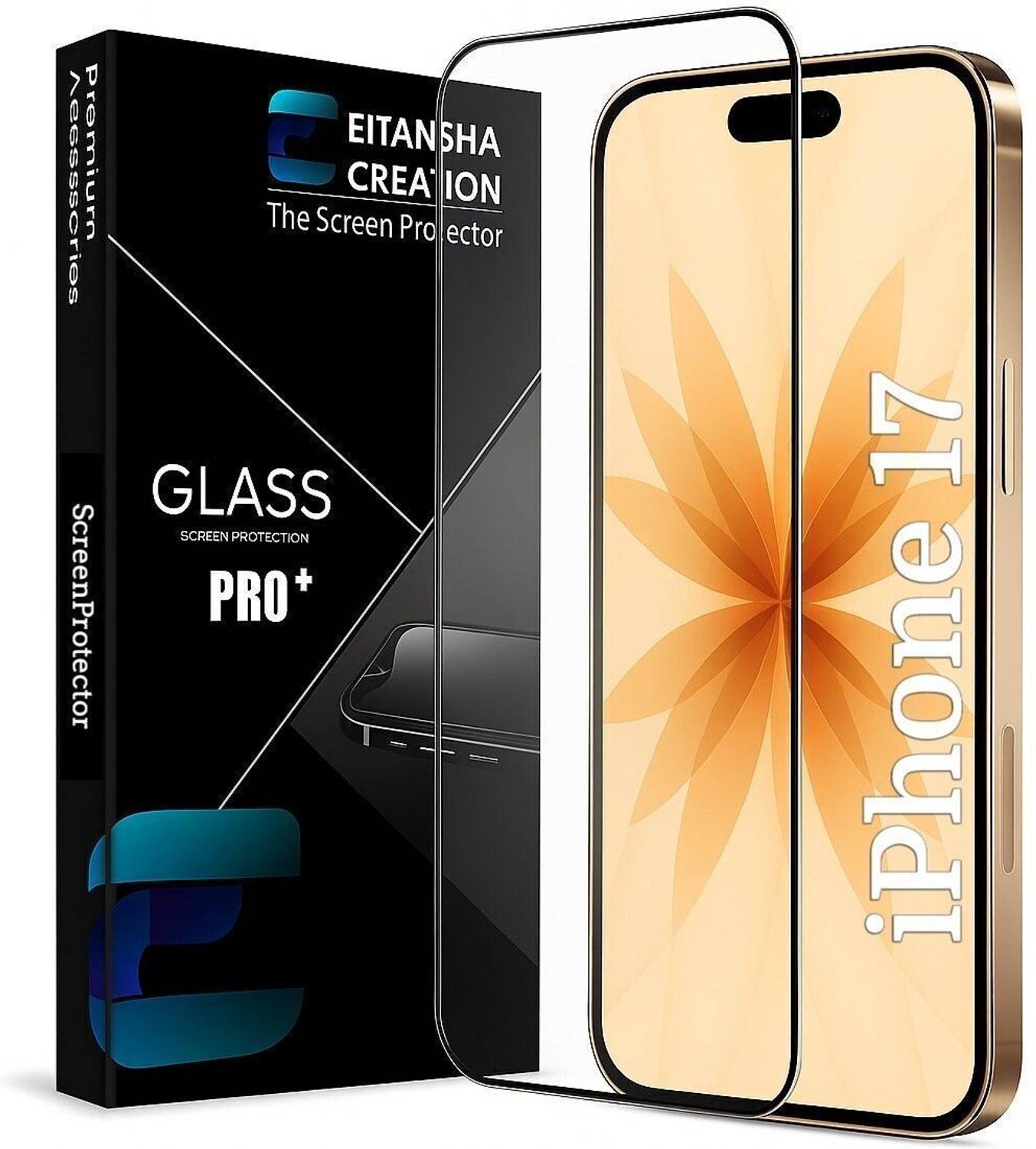 EITANSHA CREATION Edge To Edge Tempered Glass for Apple iPhone 17, iPhone 17