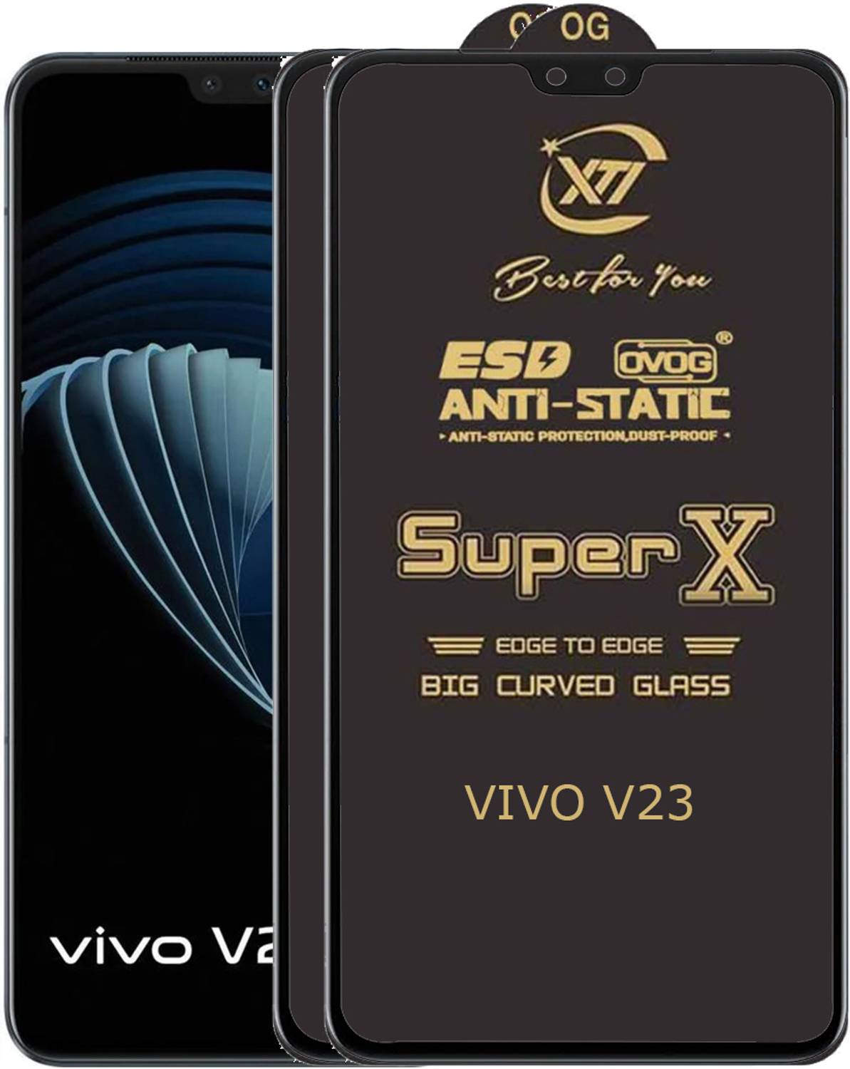 ANILUQ Edge To Edge Tempered Glass for VIVO V23