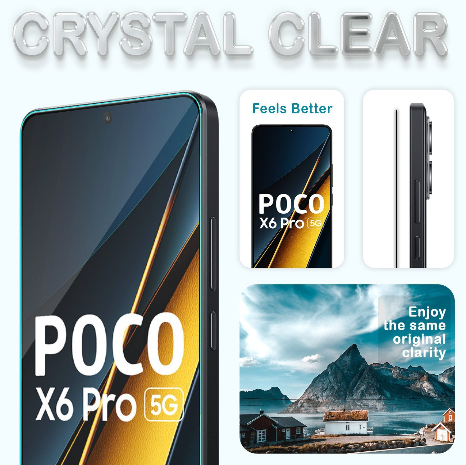 Image of FIRST MART Edge To Edge Tempered Glass for Poco X6 Pro 5G, Poco X6 5G, Redmi Note 13 Pro 5G, Redmi Note 13 5G