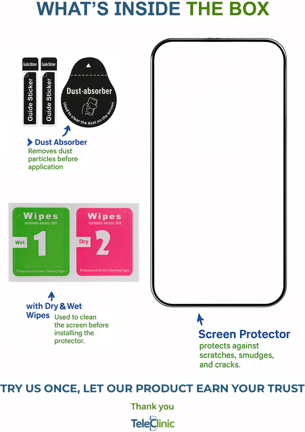 Image of Teleclinic Edge To Edge Tempered Glass for Apple iPhone 13