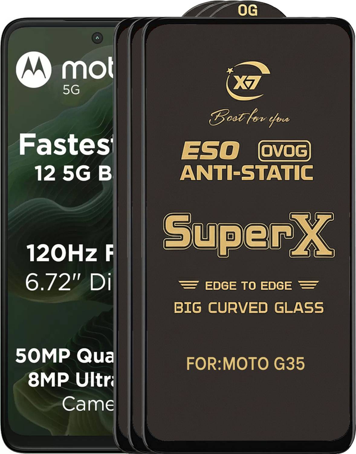 ANILUQ Edge To Edge Tempered Glass for MOTO G35