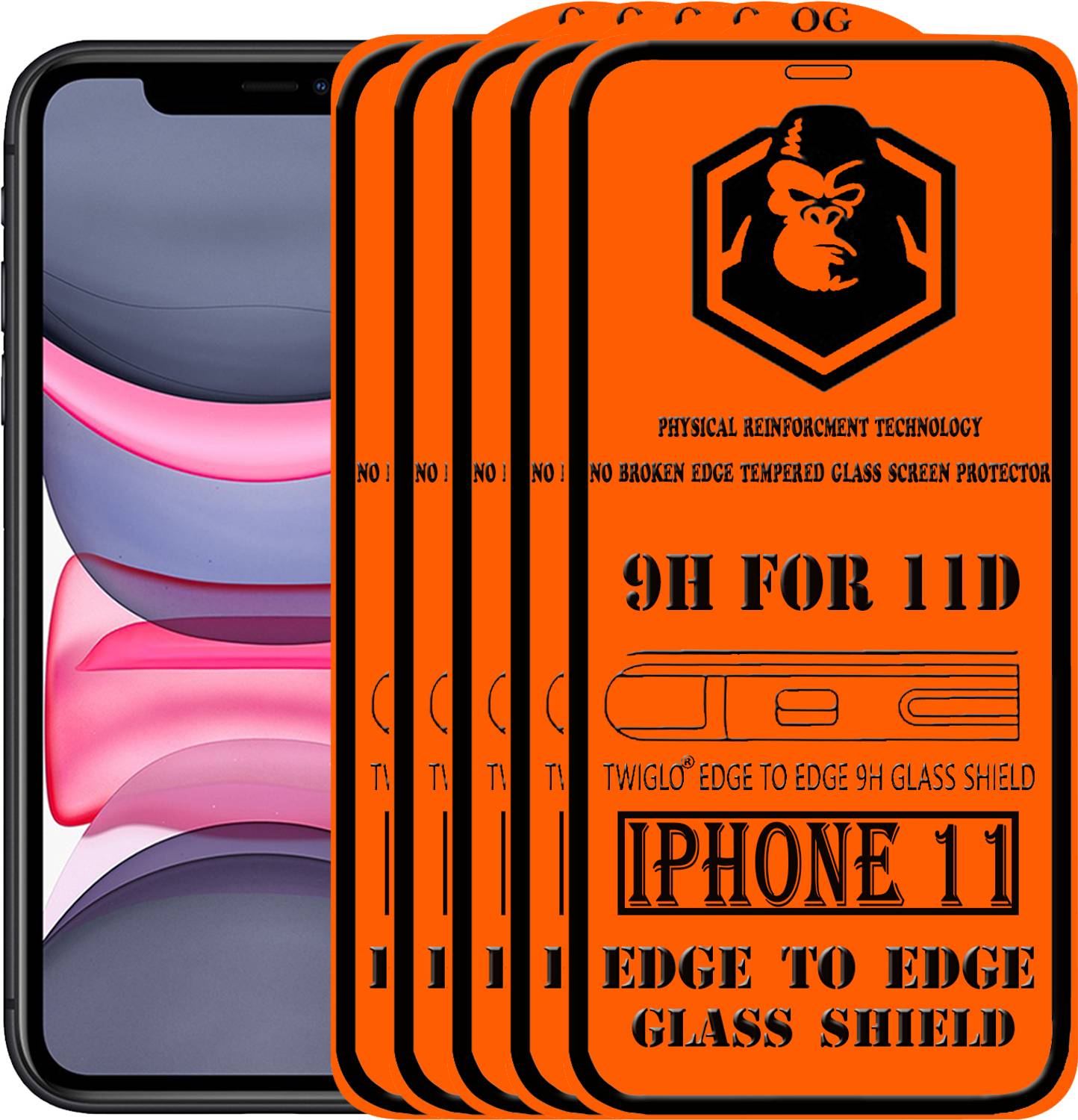 TWIGLO Edge To Edge Tempered Glass for Apple iPhone 11