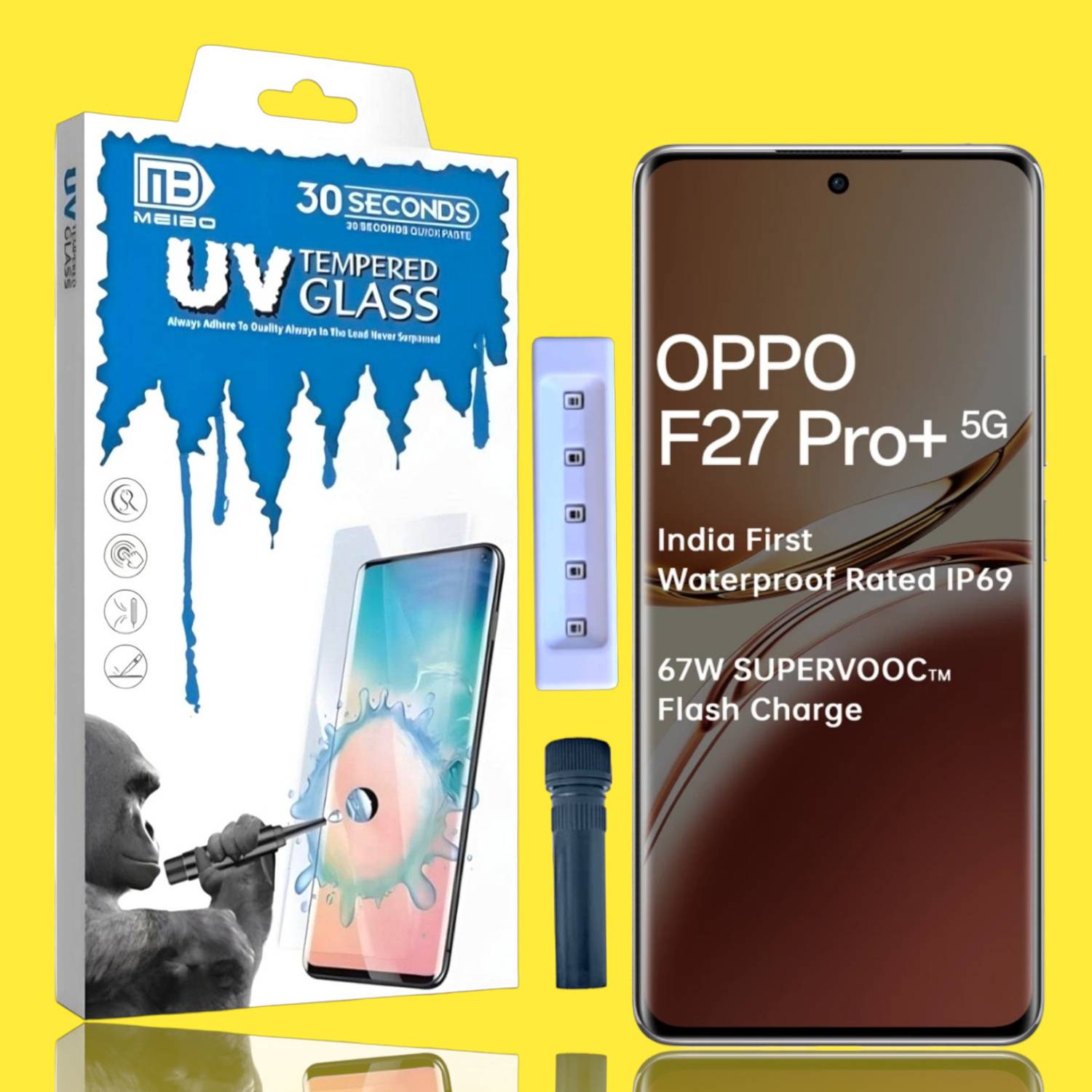 KadWaniya Edge To Edge Tempered Glass for Oppo F27 Pro Plus 5G, O