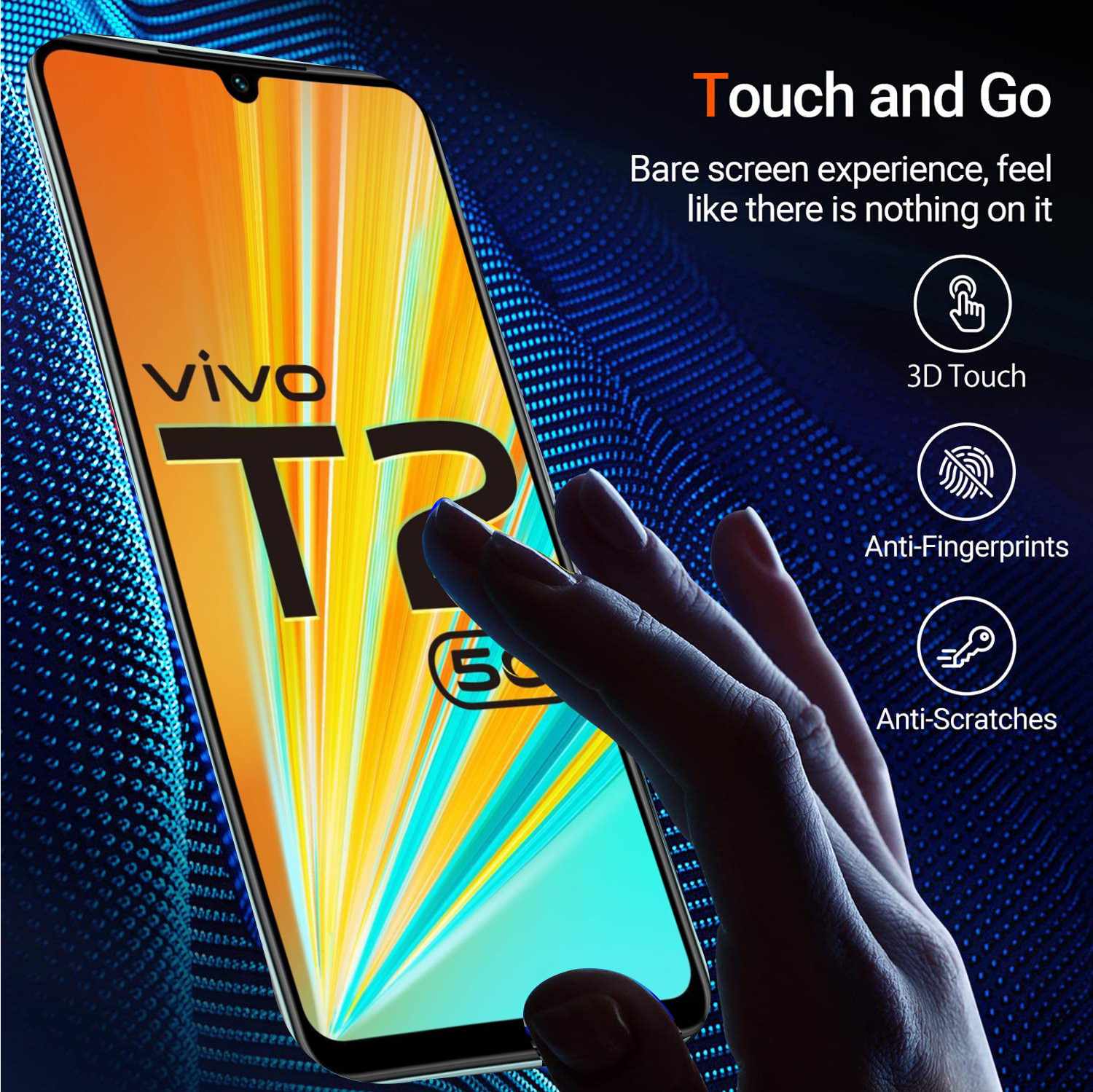 Image of TWIGLO Edge To Edge Tempered Glass for VIVO T2 5G