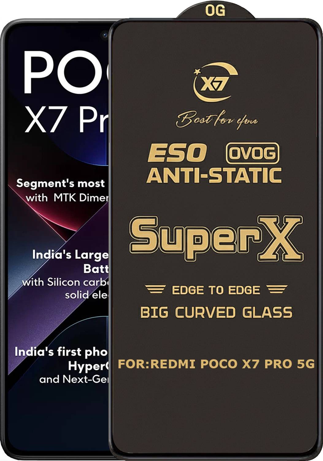 ANILUQ Edge To Edge Tempered Glass for REDMI POCO X7 PRO 5G