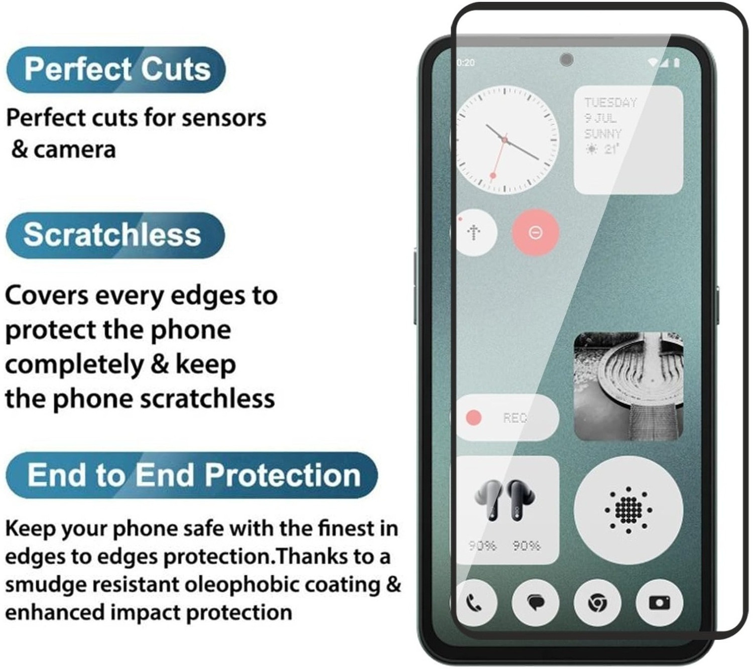 Image of Gorilla Protection Edge To Edge Tempered Glass for CMF by Nothing Phone 1, CMF by Nothing Phone 1