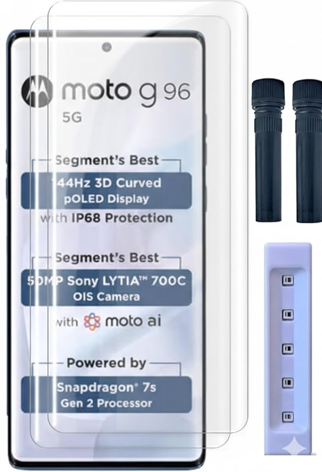 Image of Aeidess Edge To Edge Tempered Glass for Moto G96 5G, Motorola G96 5G