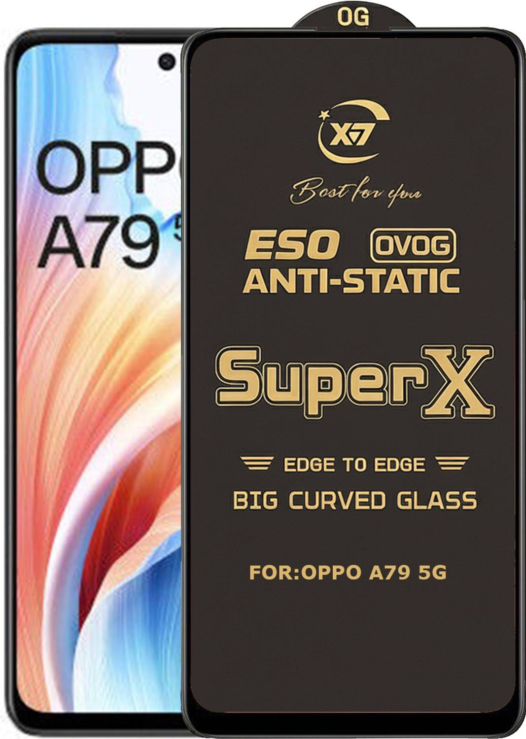 ANILUQ Edge To Edge Tempered Glass for OPPO A79 5G