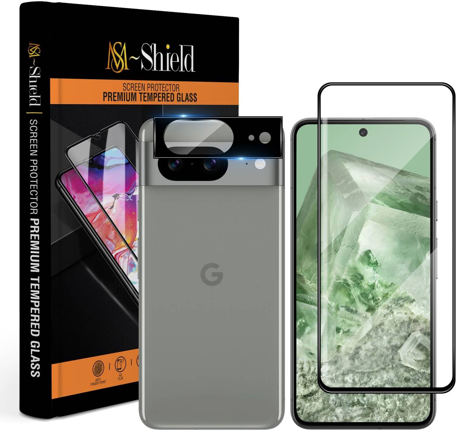 MS-Shield Edge To Edge Tempered Glass for Google Pixel 8, With Ca