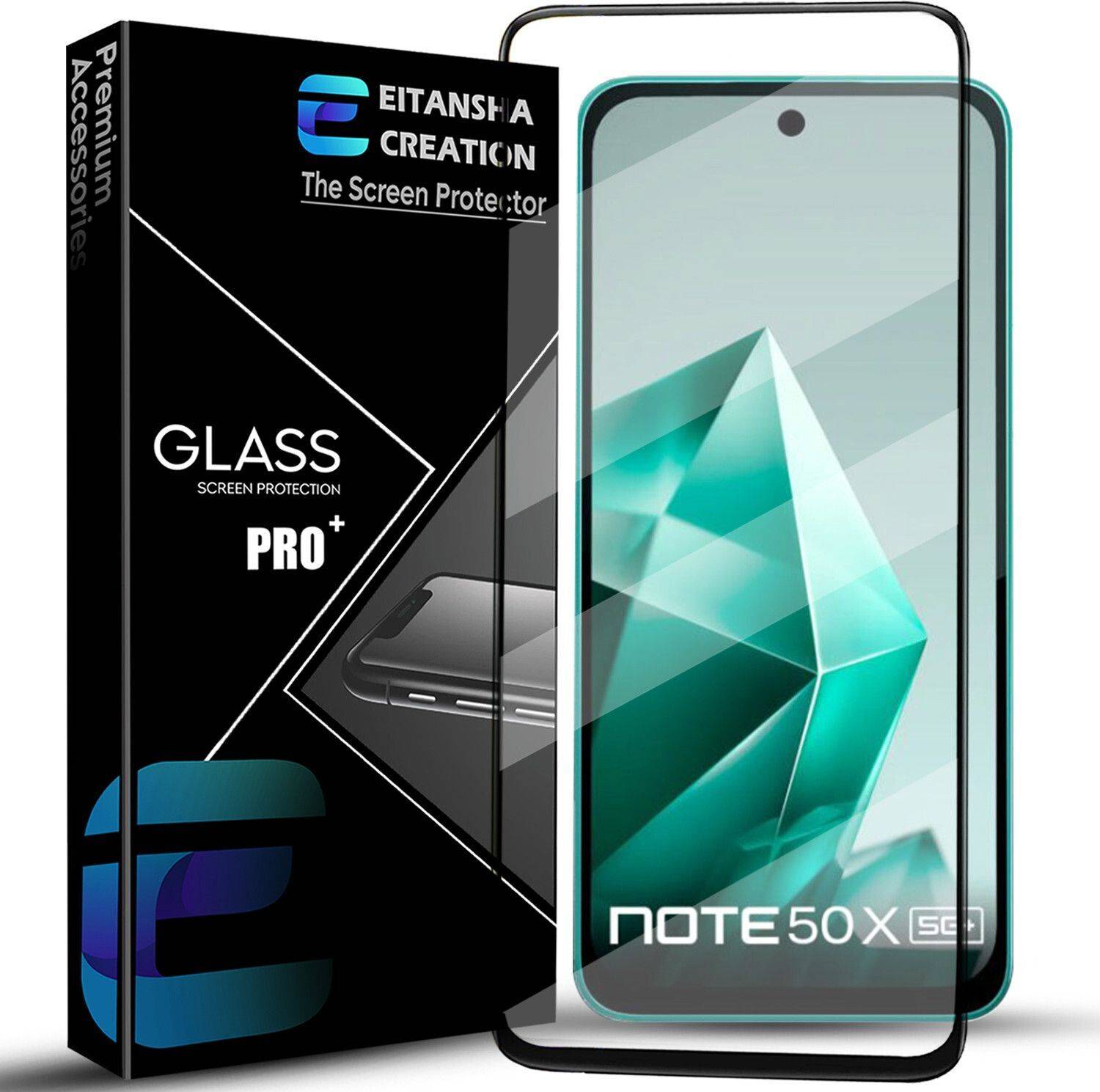 EITANSHA CREATION Edge To Edge Tempered Glass for Infinix Note 50x, Infinix Note 50x 5G+, Infinix Note 50X 5G Plus