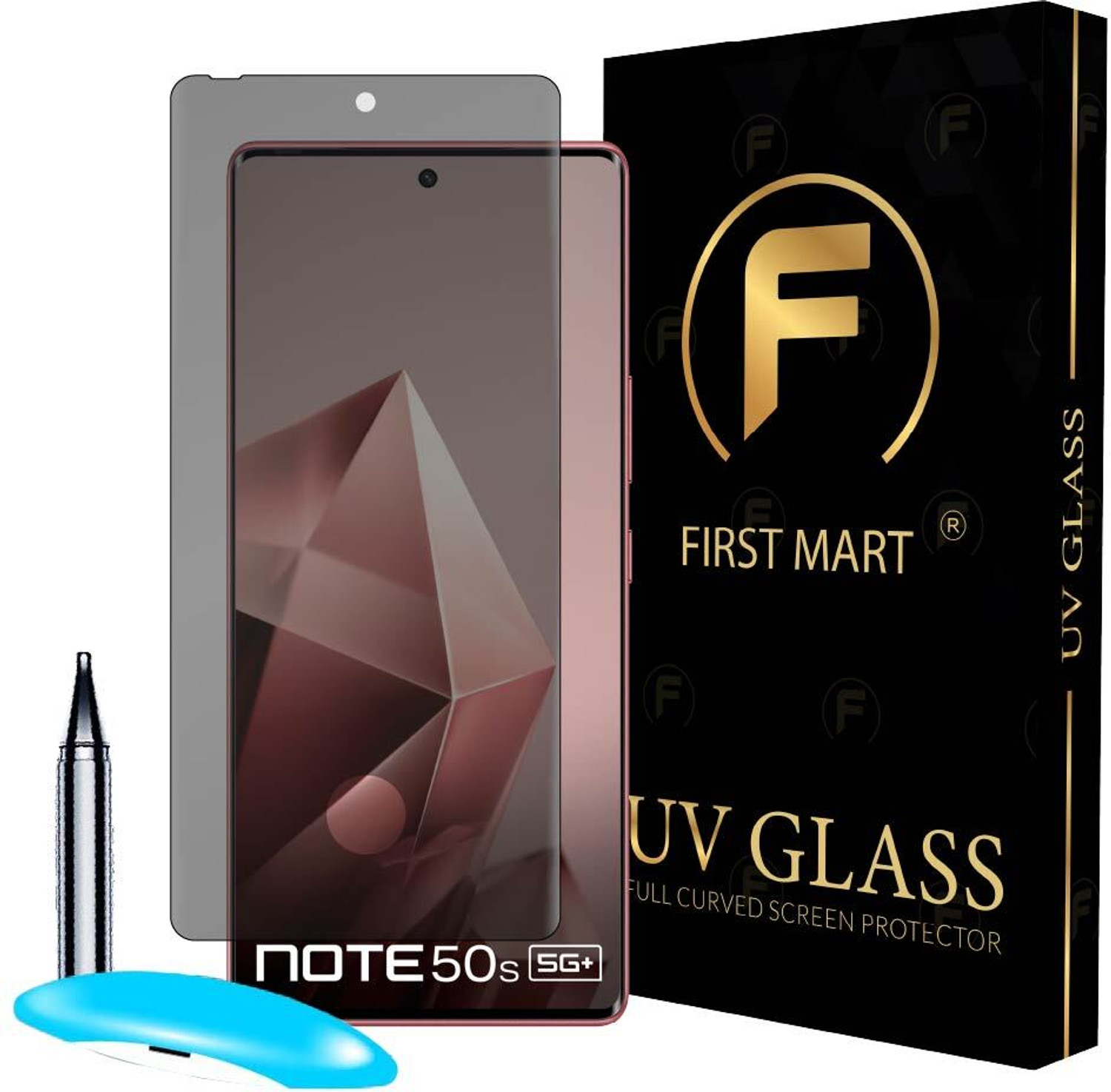 Image of FIRST MART Edge To Edge Tempered Glass for Infinix Note 50s 5G+, Note 50s, Privacy Anti Spy Protection