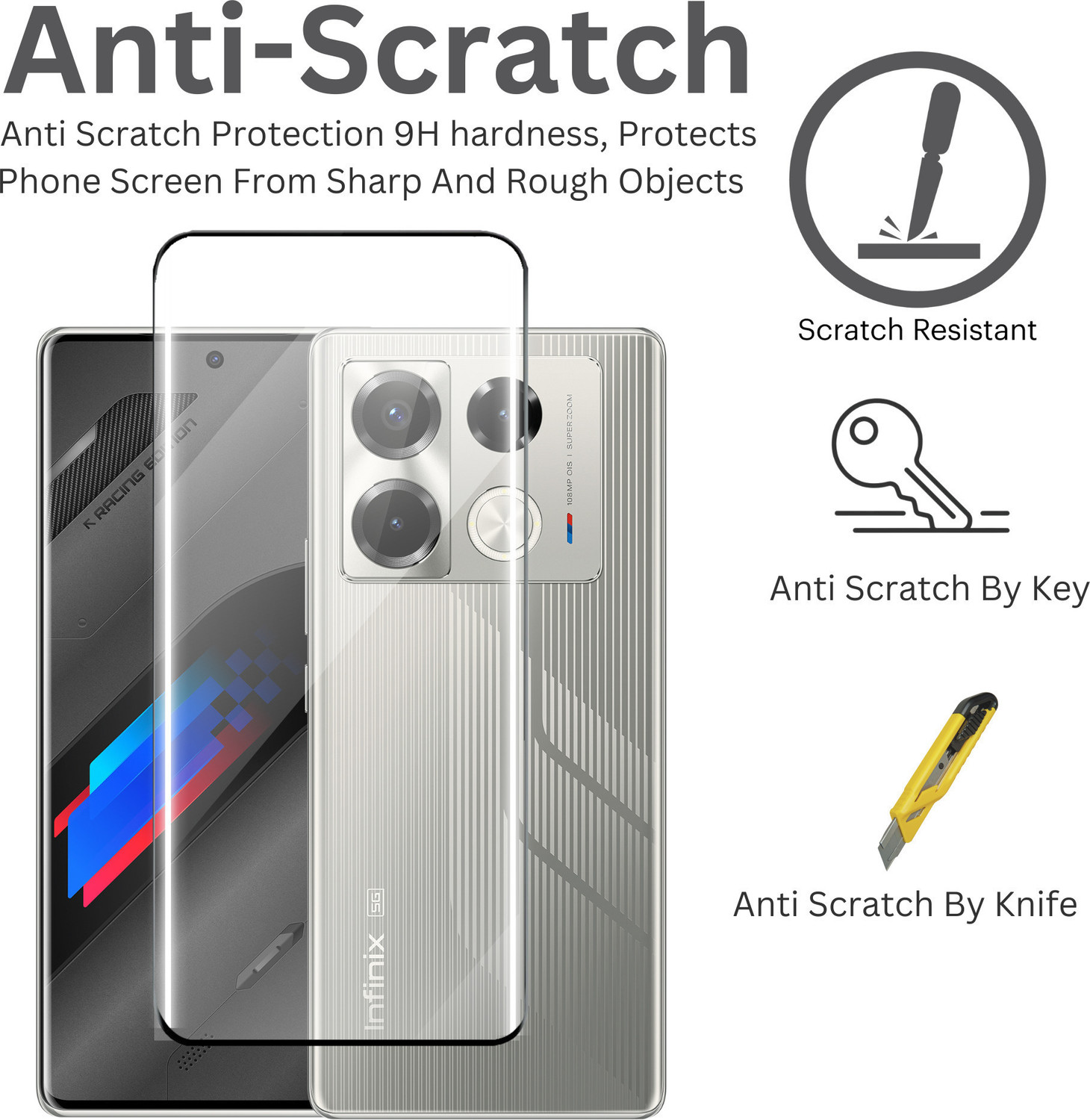 Image of Fablue Edge To Edge Tempered Glass for Infinix Note 40 Pro 5G