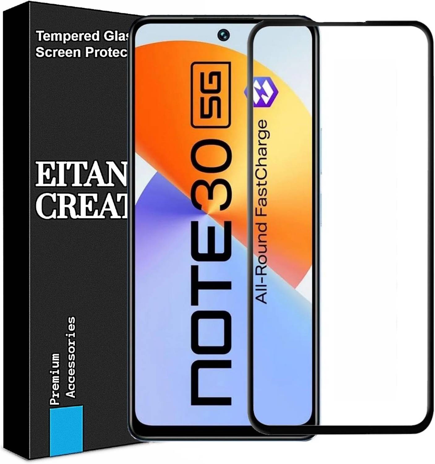 EITANSHA CREATION Edge To Edge Tempered Glass for Infinix Note 30 5G, Infinix Note 30