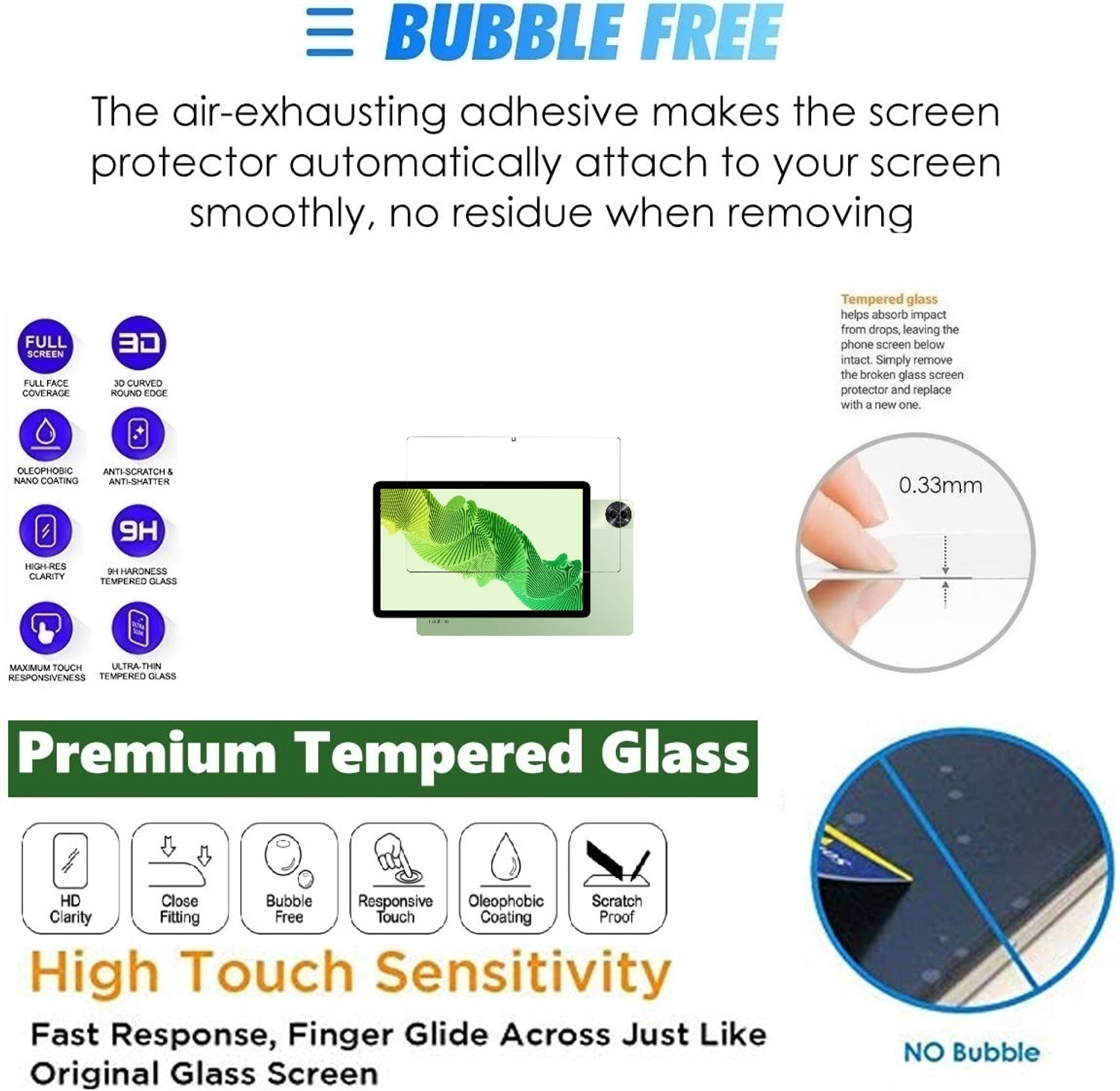 Image of A-Allin1 Edge To Edge Tempered Glass for Realme Pad 2
