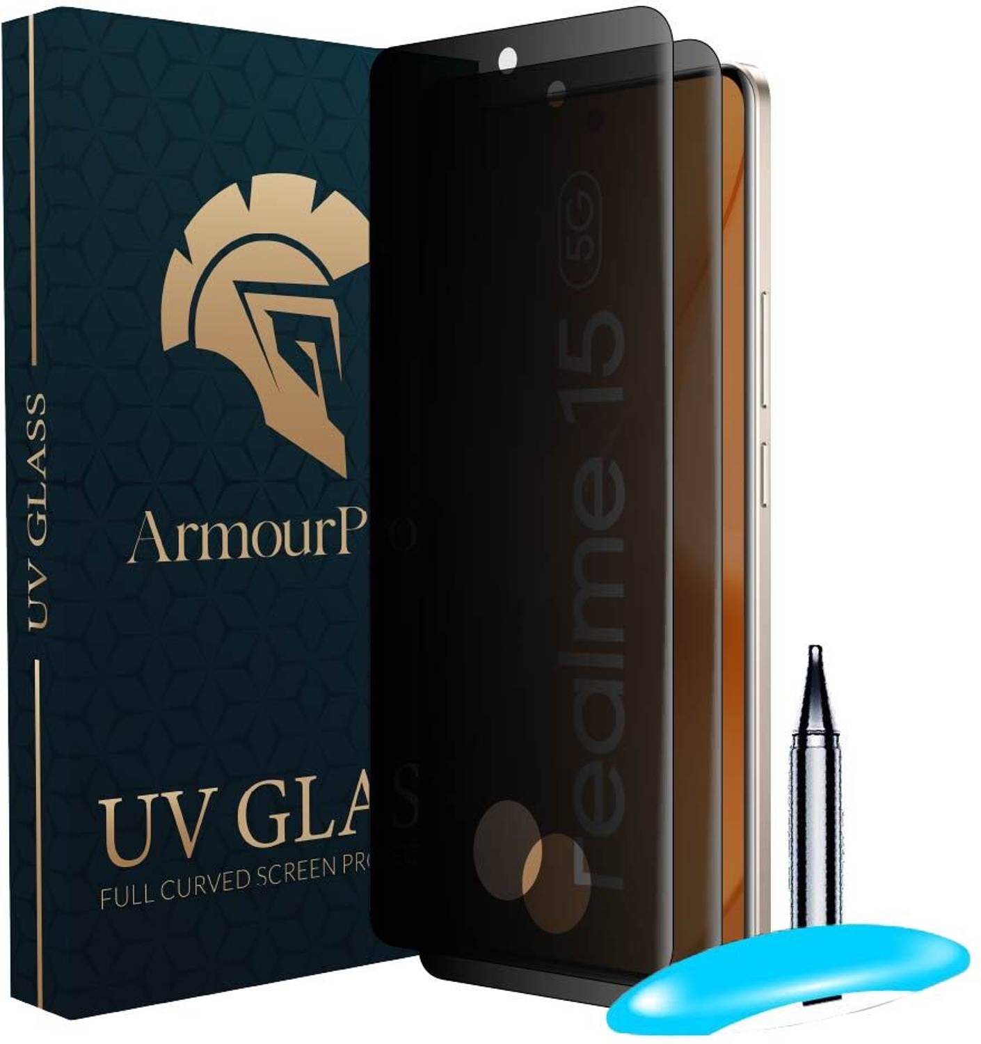 ArmourPro Edge To Edge Tempered Glass for Realme 15 5G, Realme 15, Realme 15 Pro 5G, Privacy Anti Spy Protection