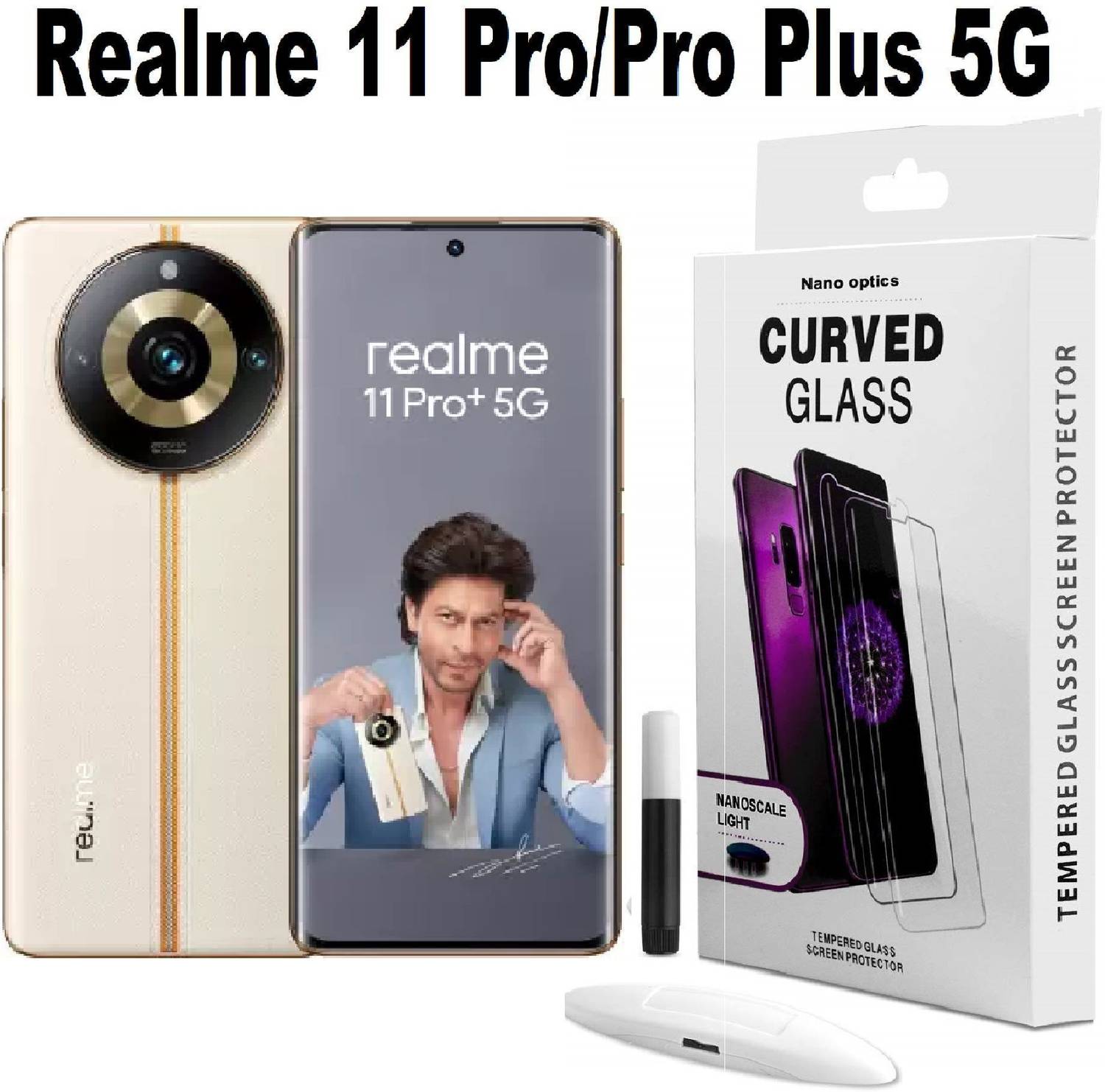 GDBUY Edge To Edge Tempered Glass for realme 11 Pro+ 5G, realme 1