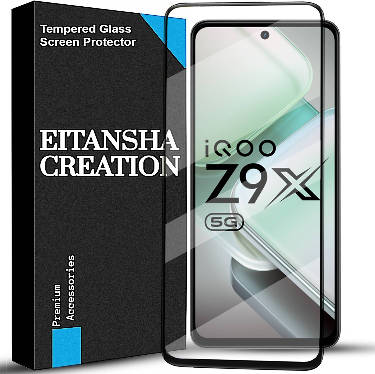 EITANSHA CREATION Edge To Edge Tempered Glass for iQOO Z9X 5G