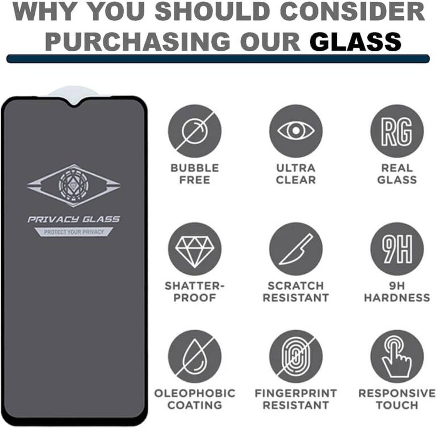 Gorilla Ultra Privacy Tempered Glass for Oppo F19 - Image 4