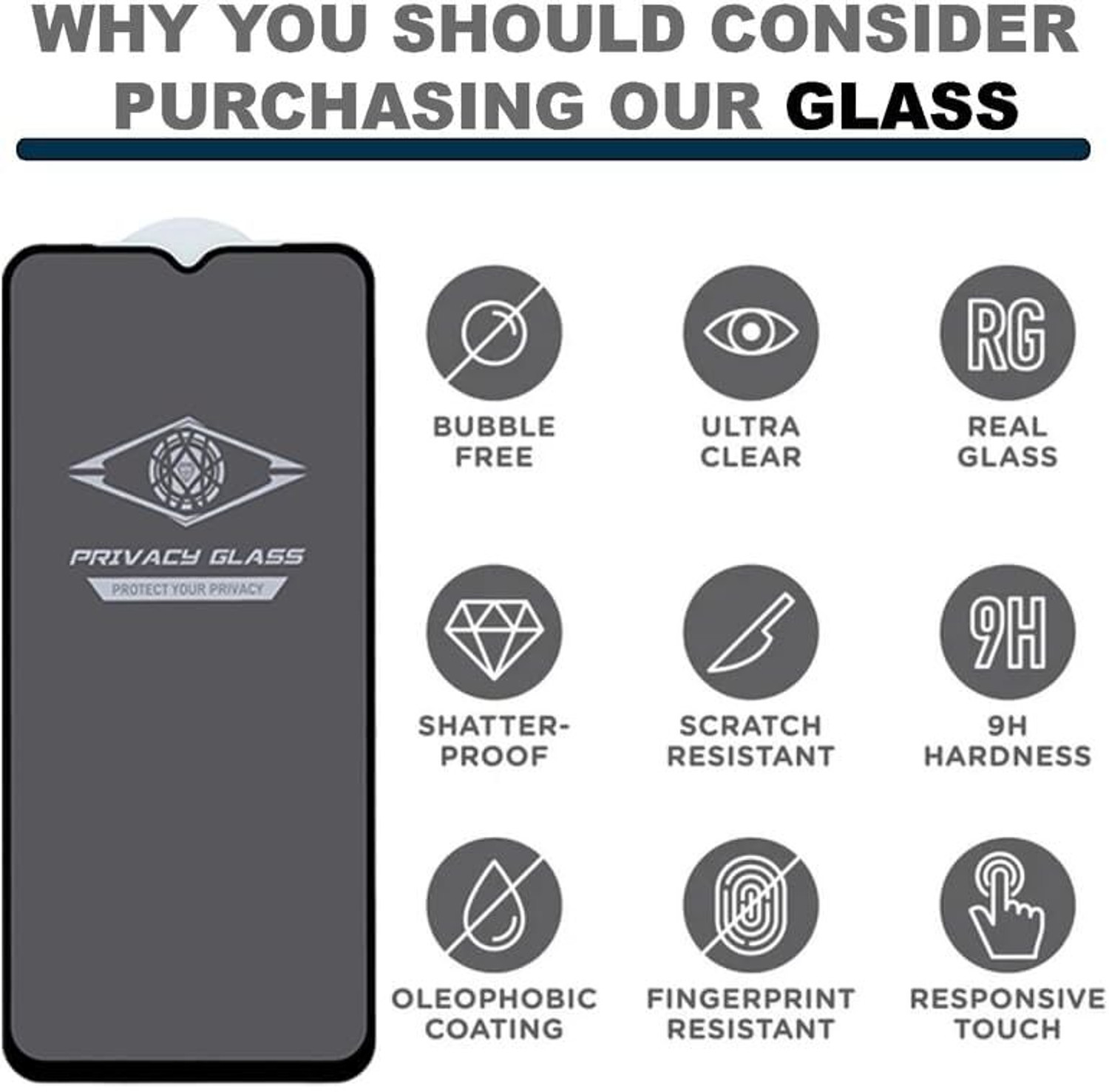 Image of Gorilla Ultra Privacy Edge To Edge Tempered Glass for Vivo T3x