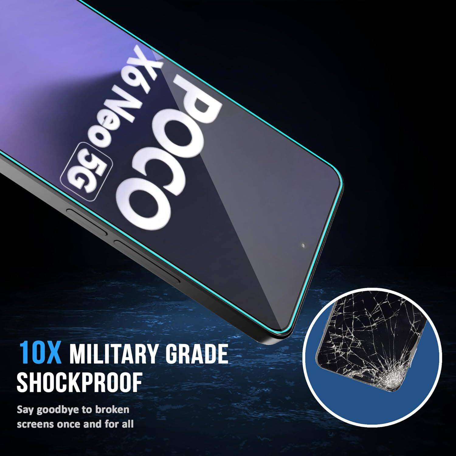 EITANSHA Edge To Edge Tempered Glass for POCO X6 Neo - Image 3